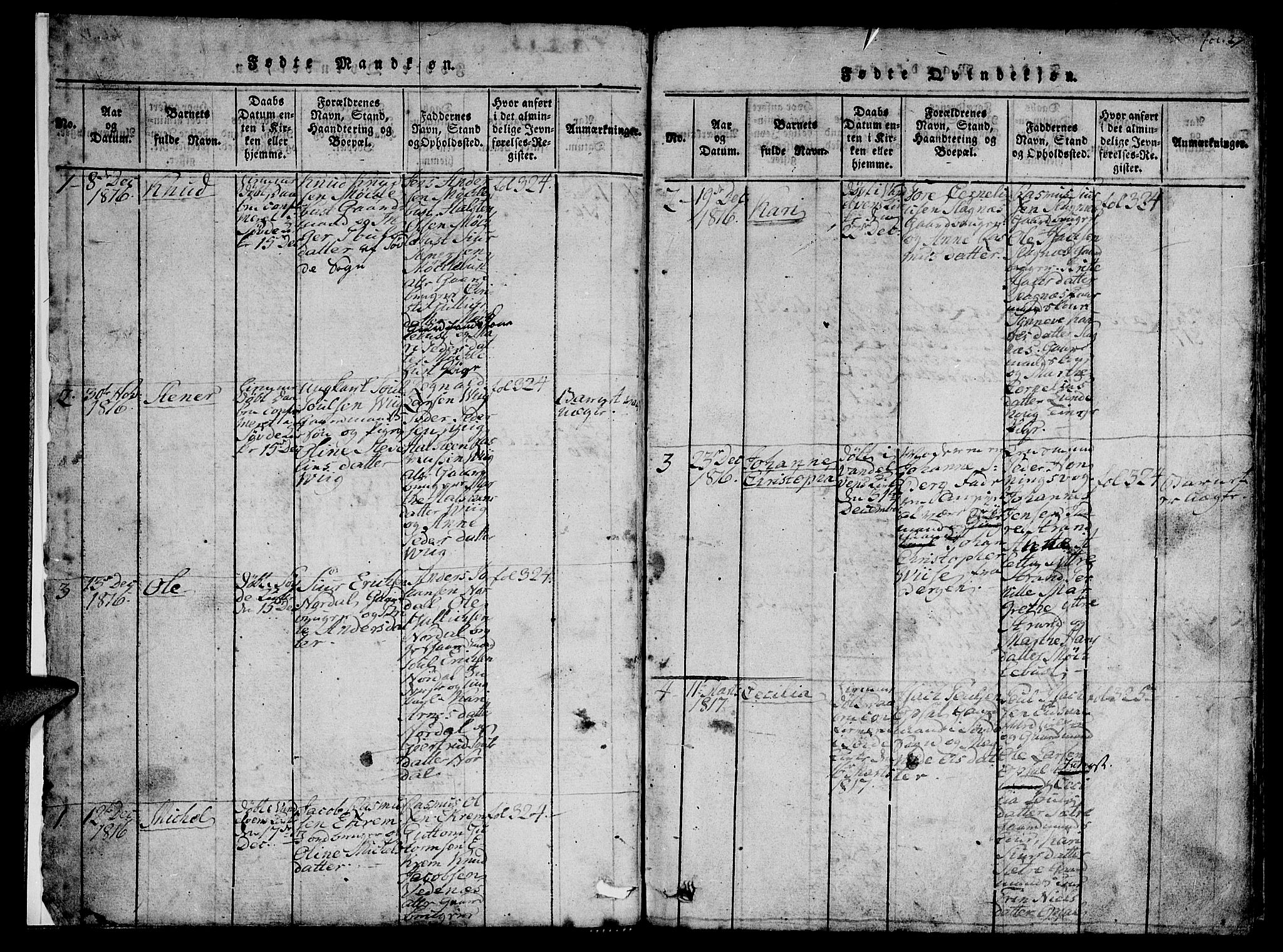 Ministerialprotokoller, klokkerbøker og fødselsregistre - Møre og Romsdal, AV/SAT-A-1454/501/L0004: Parish register (official) no. 501A04, 1816-1831, p. 2