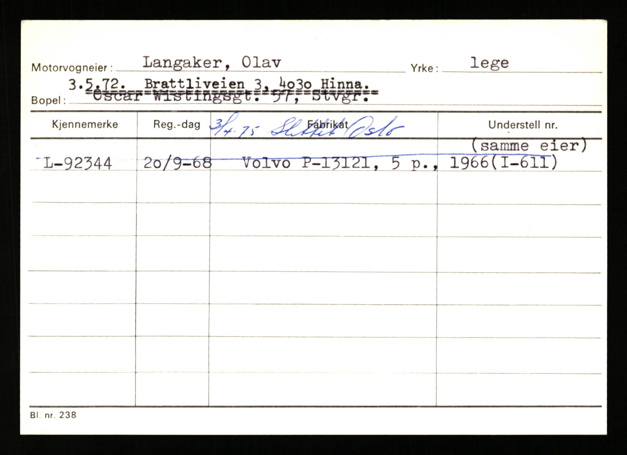 Stavanger trafikkstasjon, AV/SAST-A-101942/0/H/L0022: Landsverk - Laxau, 1930-1971, p. 15