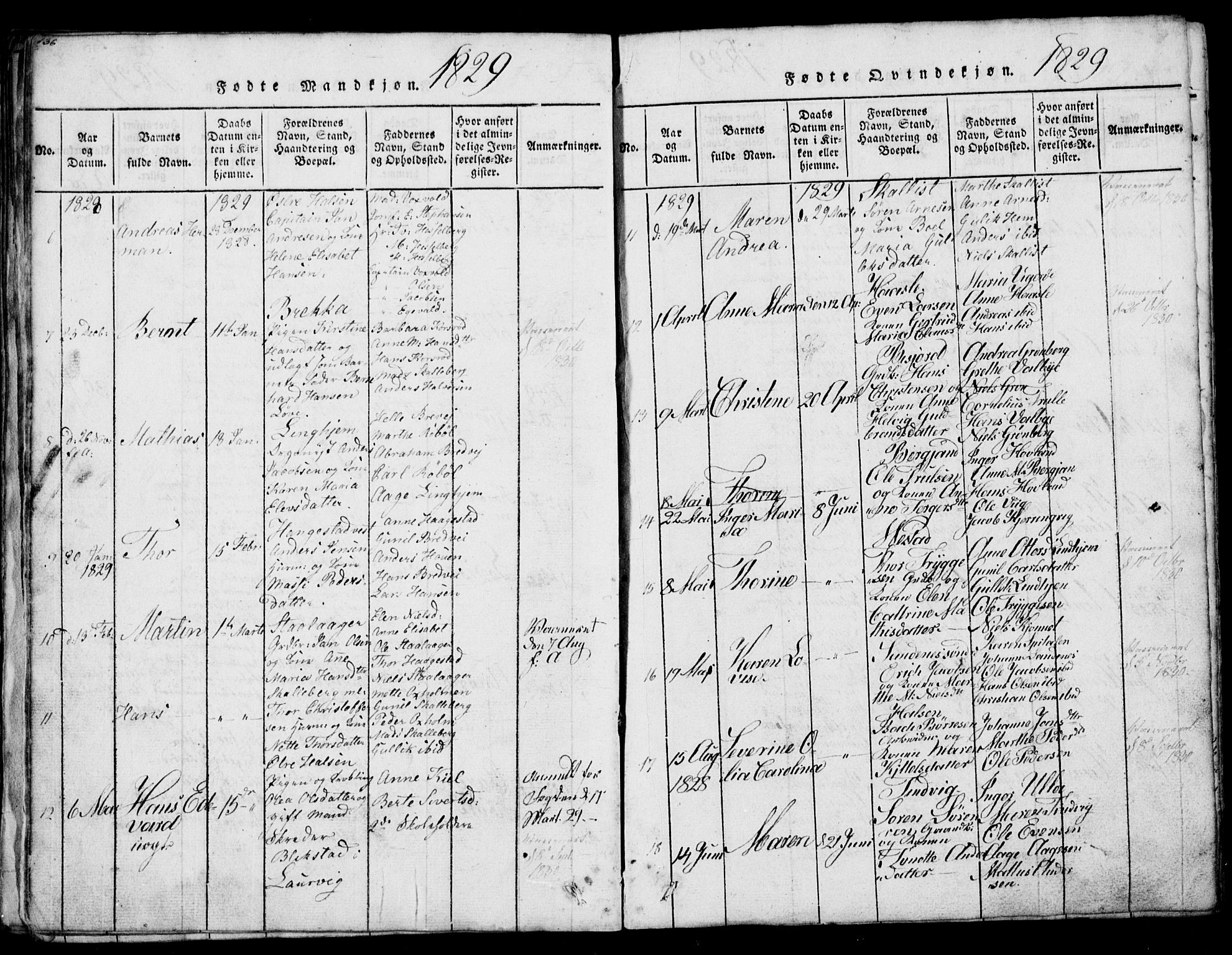 Tjølling kirkebøker, AV/SAKO-A-60/G/Ga/L0001: Parish register (copy) no. 1, 1814-1835, p. 136