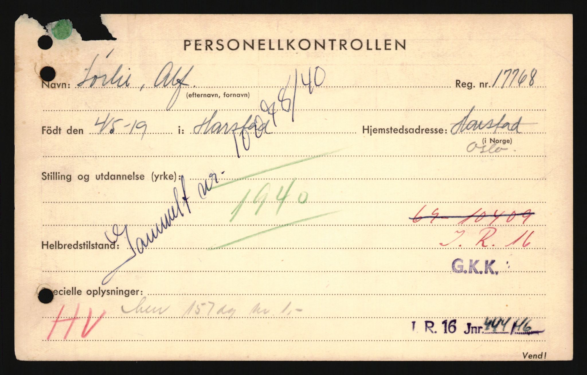 Forsvaret, Troms infanteriregiment nr. 16, AV/RA-RAFA-3146/P/Pa/L0024/0001: Rulleblad / Rulleblad for regimentets menige mannskaper, årsklasse 1940, 1940, p. 154