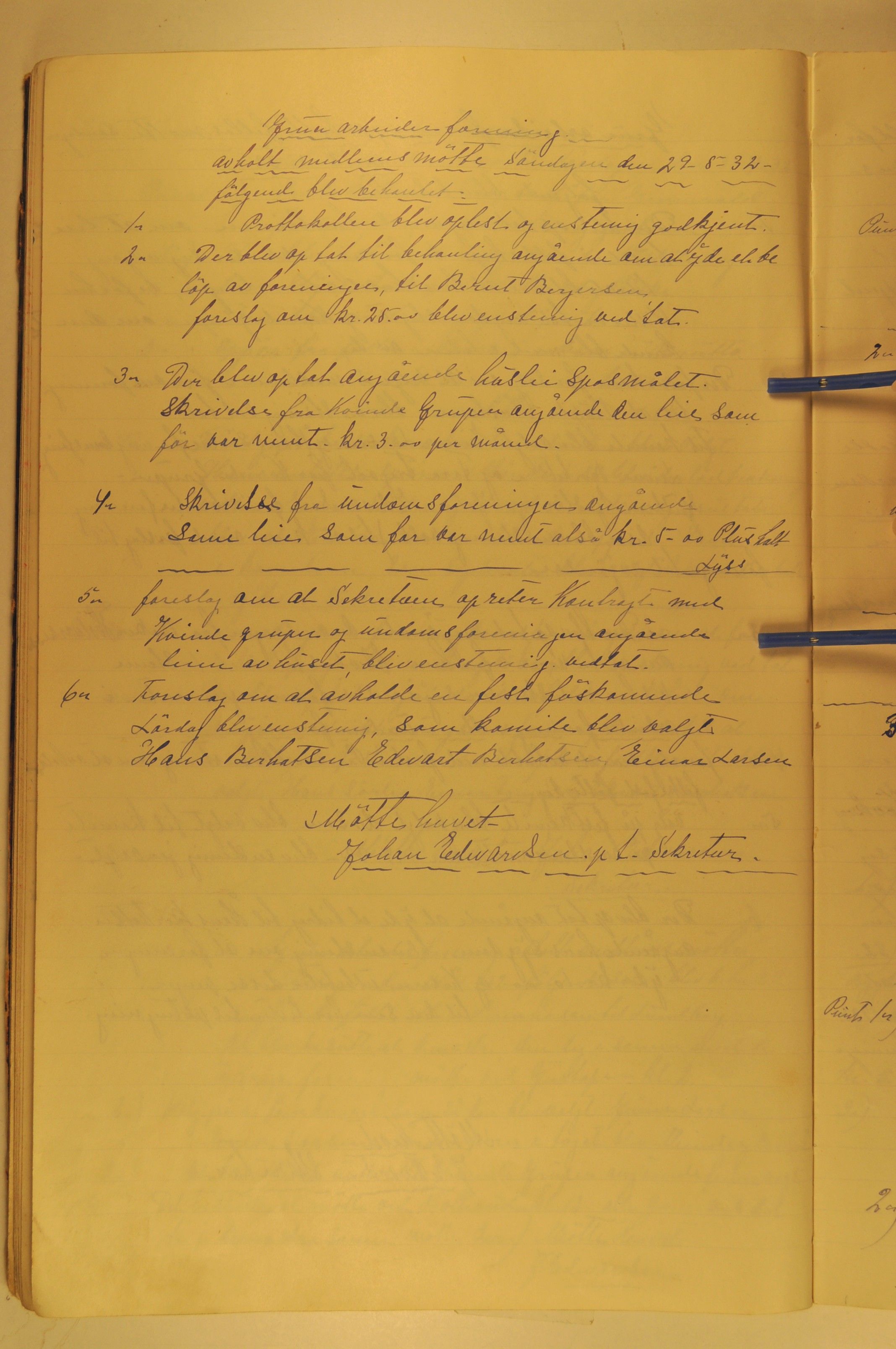 Grua Arbeiderlag, OARM/H-A-00261/A/L0001/0001: Forhandlingsprotokoller / Forhandlingsprotokoll Grua Arbeiderforening, 1918-1939
