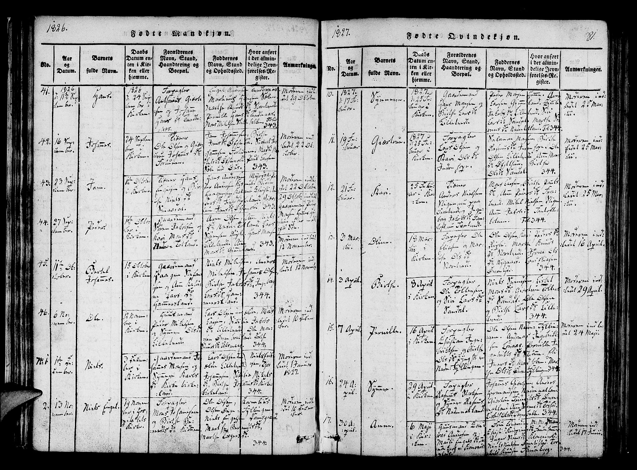 Fana Sokneprestembete, AV/SAB-A-75101/H/Haa/Haaa/L0007: Parish register (official) no. A 7, 1816-1828, p. 81