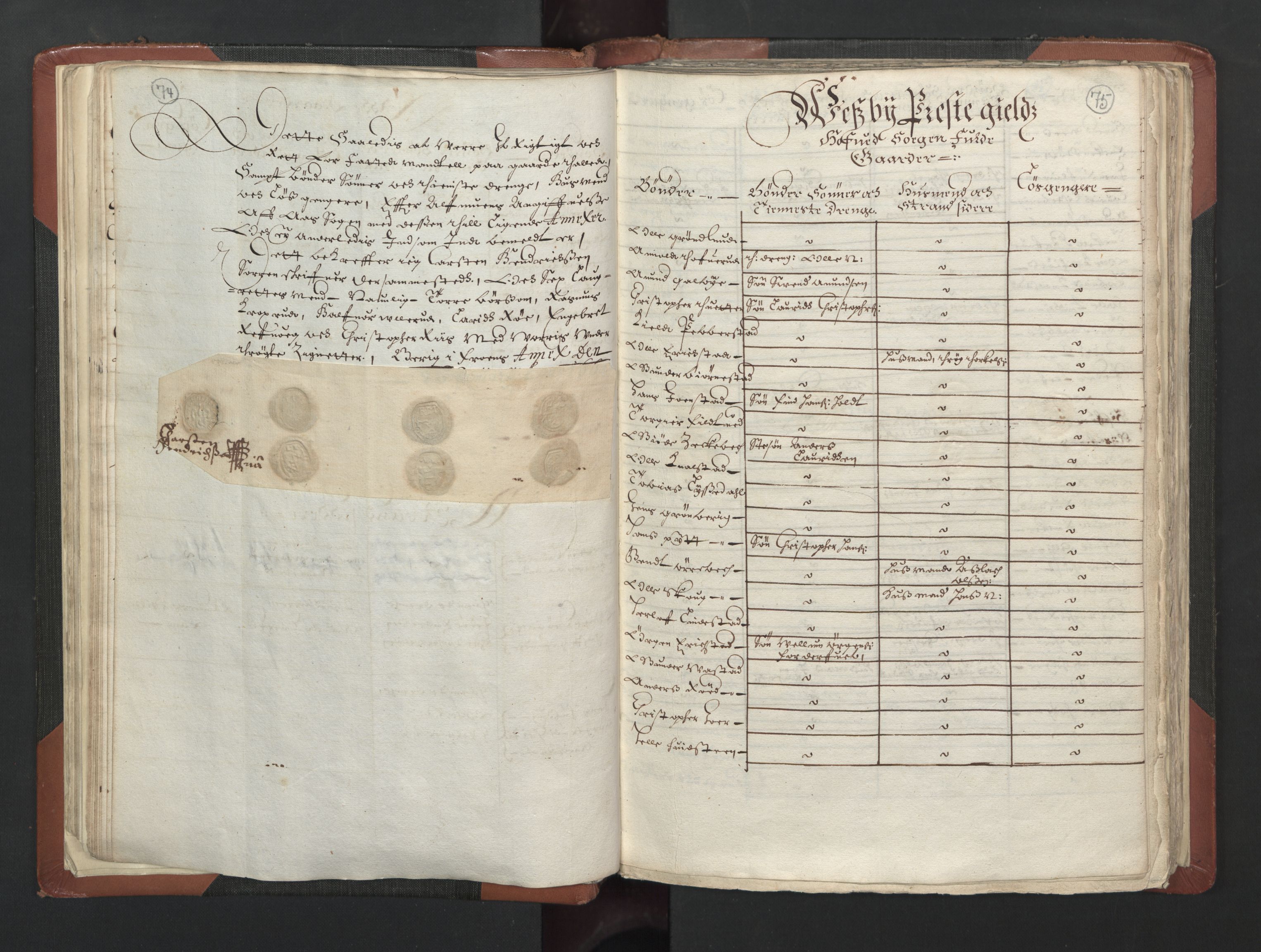 RA, Bailiff's Census 1664-1666, no. 2: Aker fogderi, Follo fogderi, Nedre Romerike fogderi and Øvre Romerike fogderi, 1664, p. 74-75