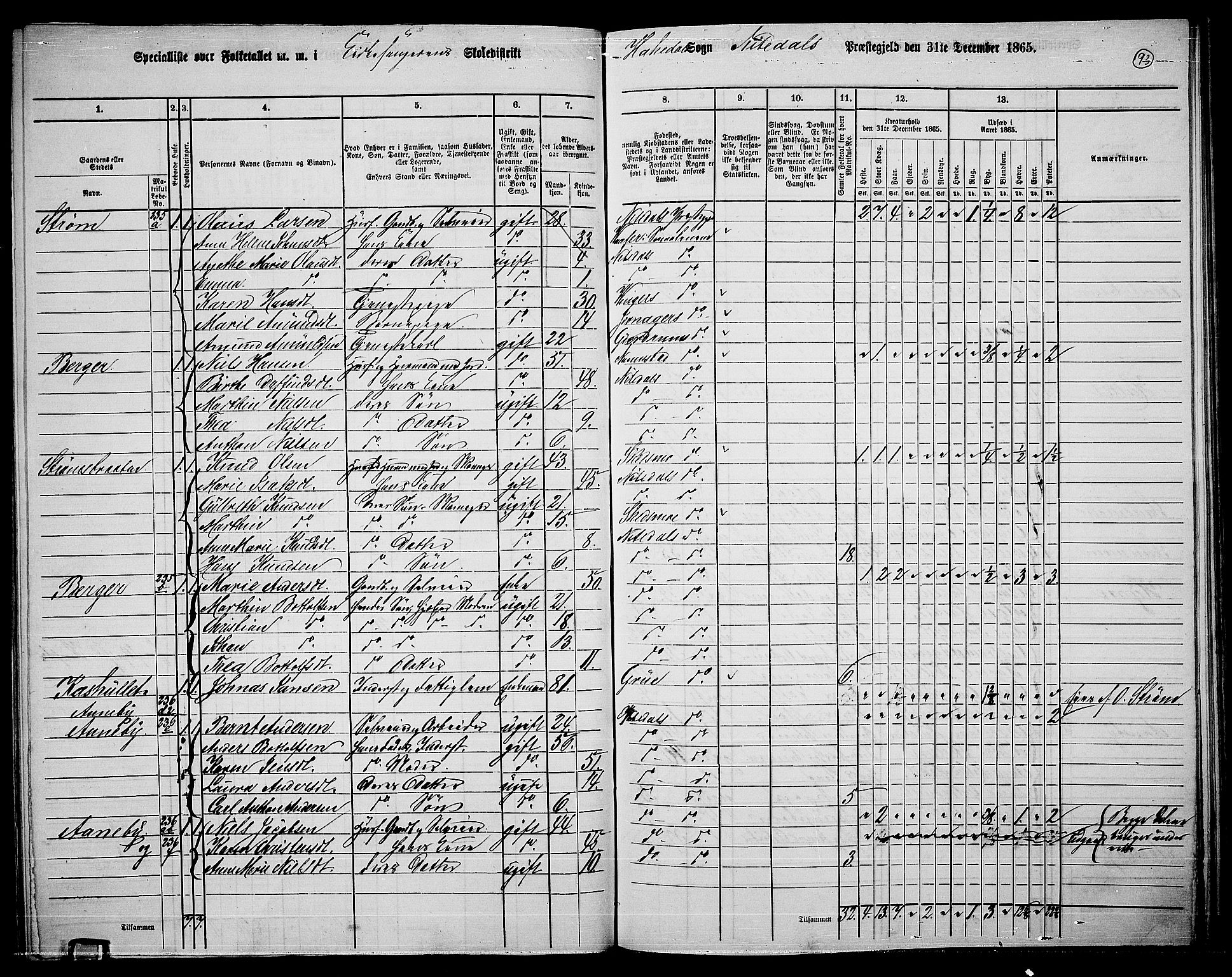 RA, 1865 census for Nittedal, 1865, p. 79