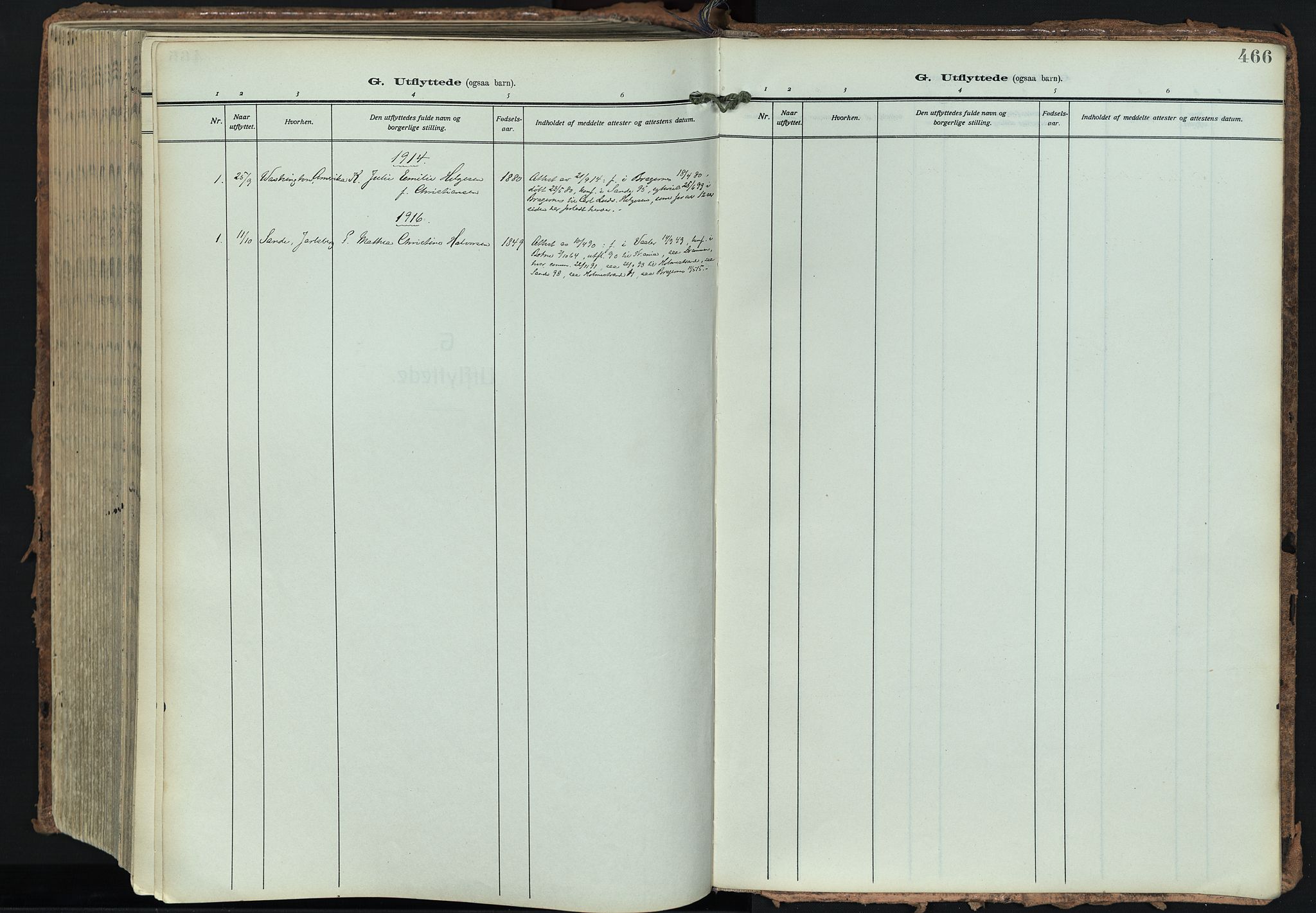 Bragernes kirkebøker, SAKO/A-6/F/Fb/L0010: Parish register (official) no. II 10, 1911-1922, p. 466