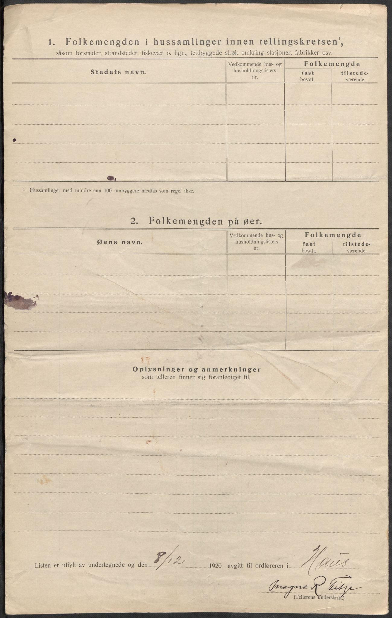 SAB, 1920 census for Haus, 1920, p. 29