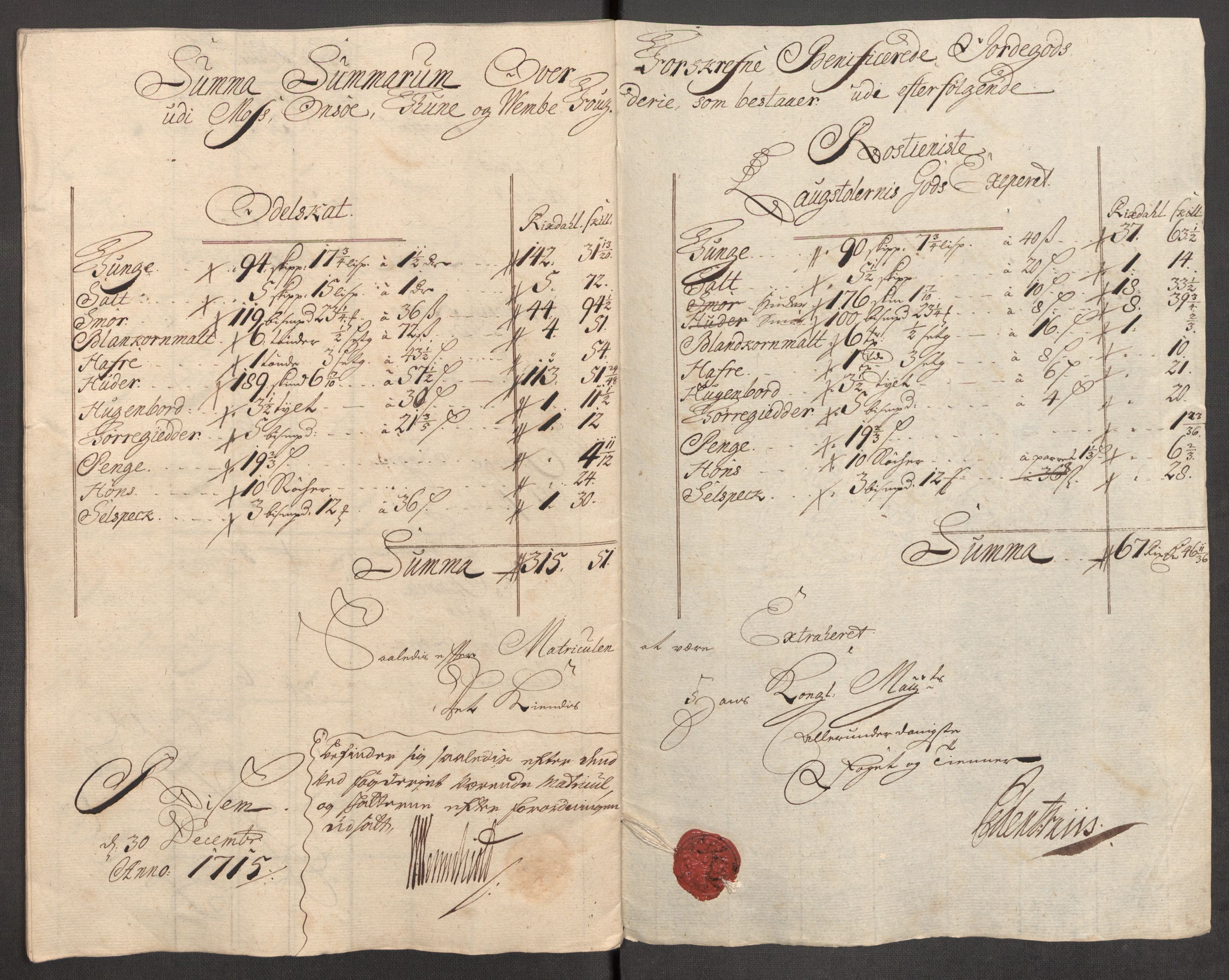 Rentekammeret inntil 1814, Reviderte regnskaper, Fogderegnskap, AV/RA-EA-4092/R04/L0140: Fogderegnskap Moss, Onsøy, Tune, Veme og Åbygge, 1715-1716, p. 32