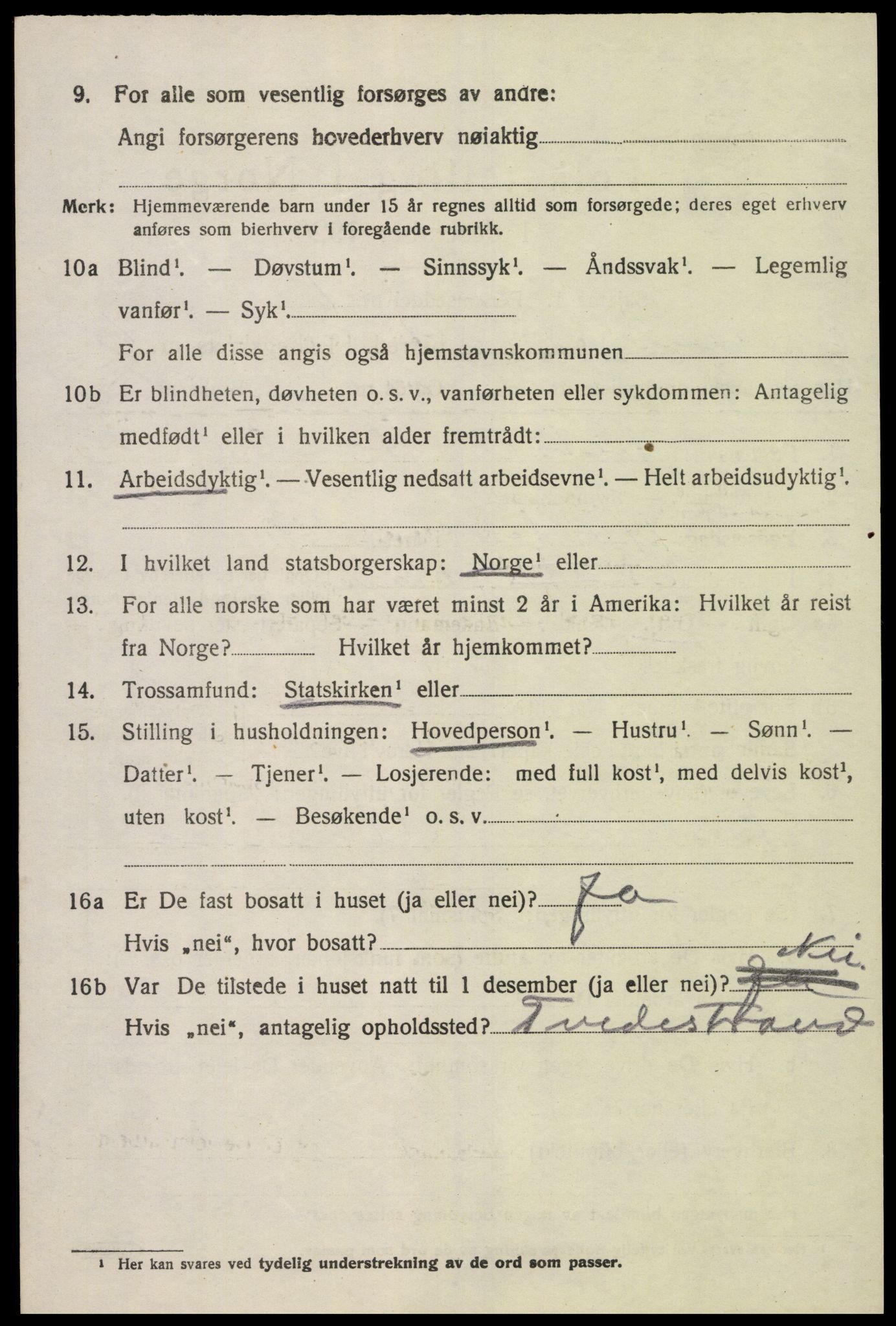 SAK, 1920 census for Sør-Audnedal, 1920, p. 4214