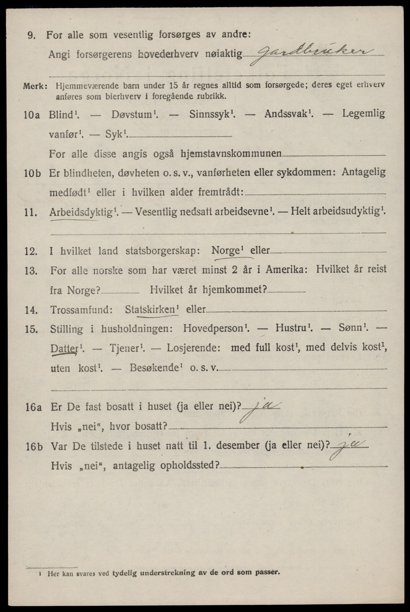 SAST, 1920 census for Skåre, 1920, p. 2079