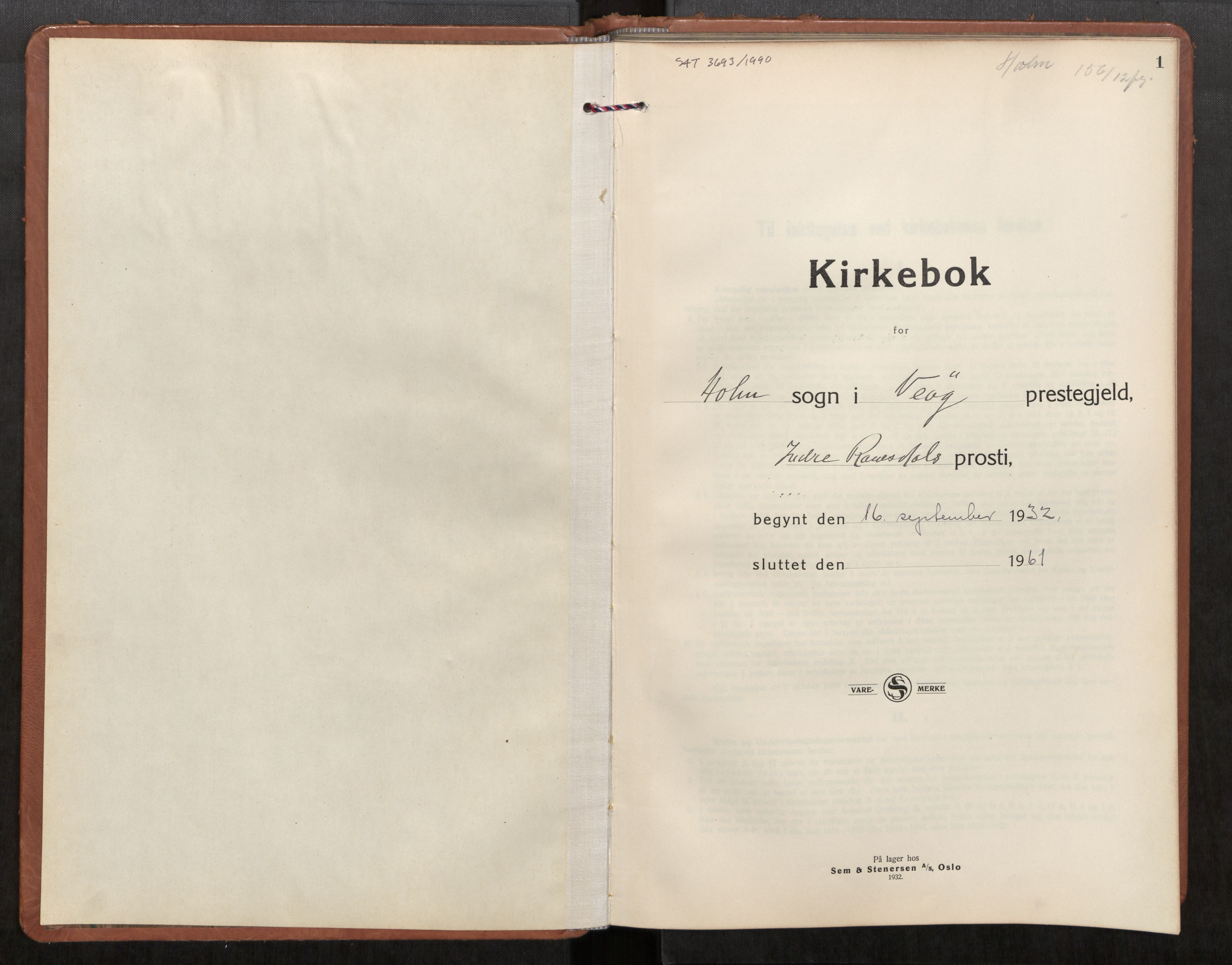 Ministerialprotokoller, klokkerbøker og fødselsregistre - Møre og Romsdal, AV/SAT-A-1454/549/L0616: Parish register (copy) no. 549C02, 1932-1961, p. 1