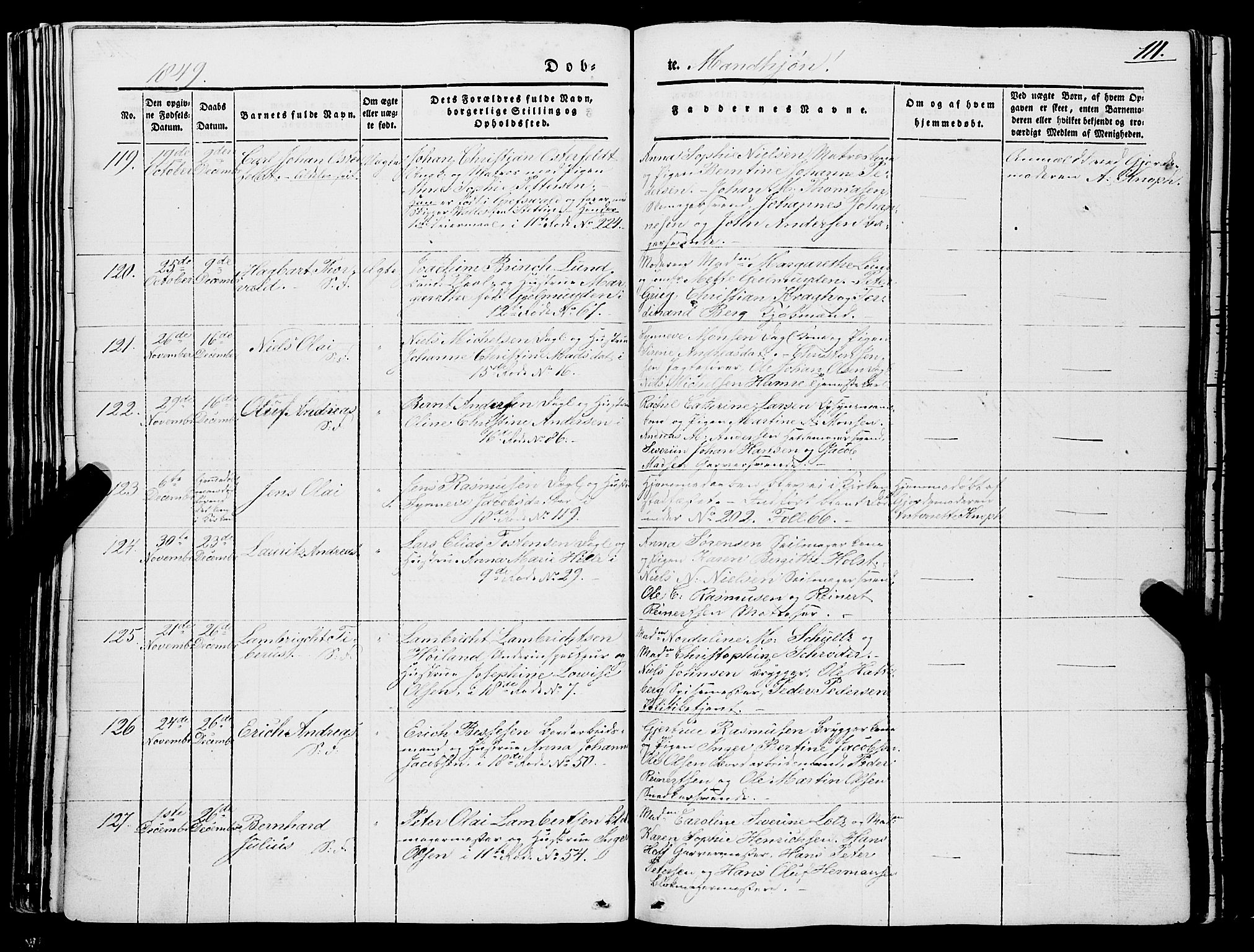 Domkirken sokneprestembete, AV/SAB-A-74801/H/Haa/L0019: Parish register (official) no. B 2, 1841-1851, p. 111