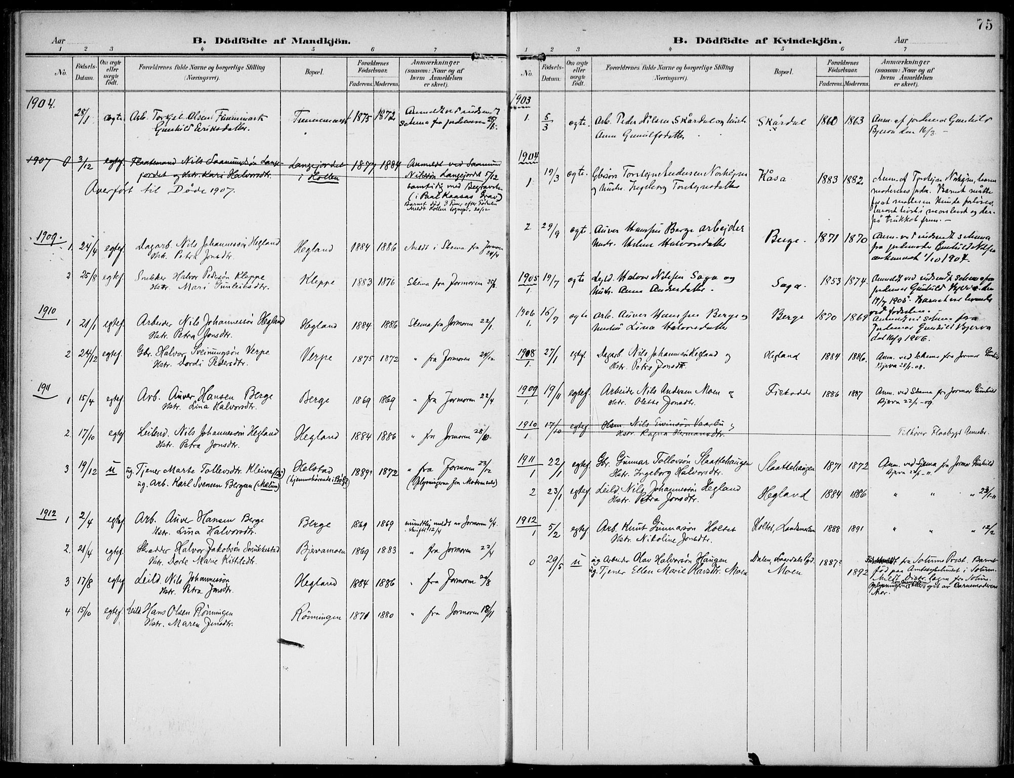 Lunde kirkebøker, SAKO/A-282/F/Fa/L0004: Parish register (official) no. I 4, 1902-1913, p. 75