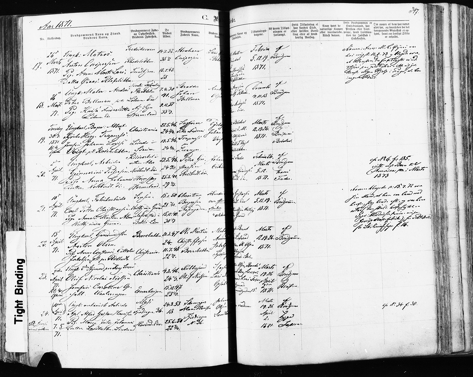 Østre Aker prestekontor Kirkebøker, SAO/A-10840/F/Fa/L0003: Parish register (official) no. I 3, 1869-1875, p. 397