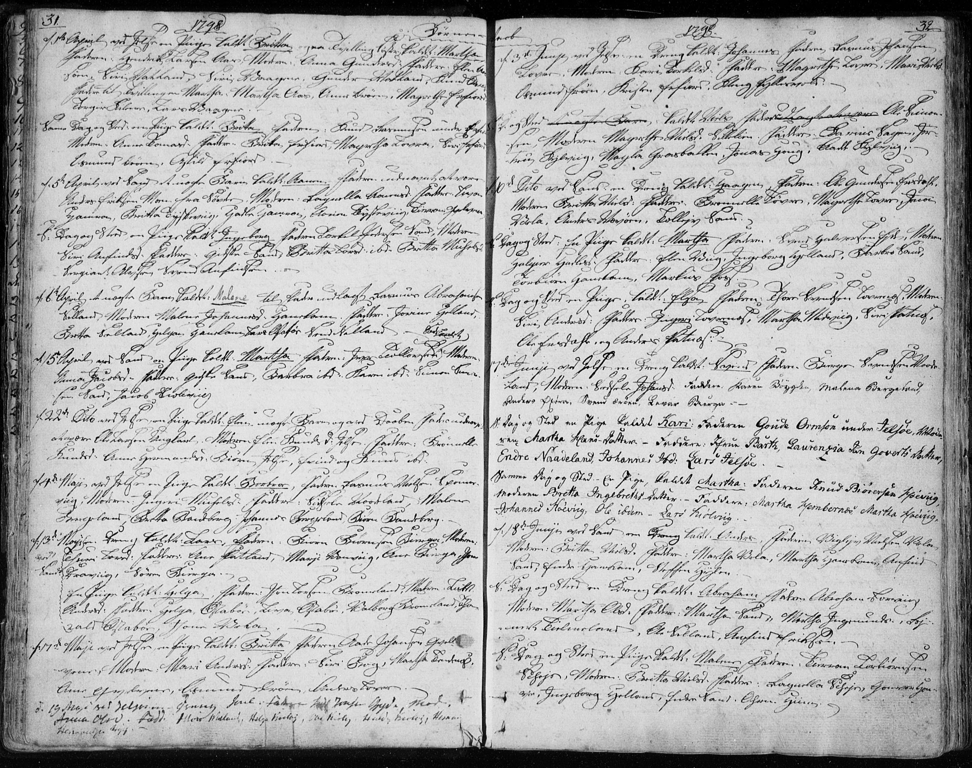 Jelsa sokneprestkontor, AV/SAST-A-101842/01/IV: Parish register (official) no. A 4, 1796-1816, p. 31-32