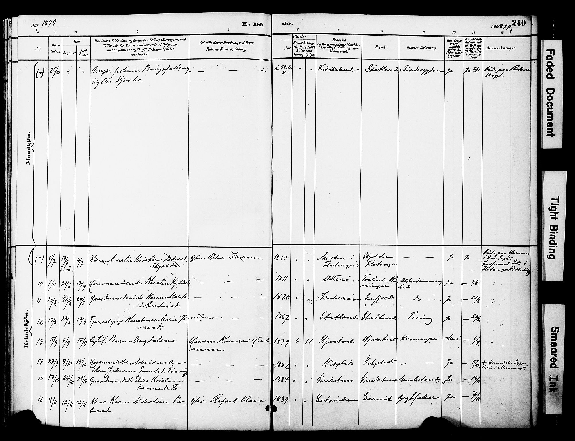 Ministerialprotokoller, klokkerbøker og fødselsregistre - Nord-Trøndelag, SAT/A-1458/774/L0628: Parish register (official) no. 774A02, 1887-1903, p. 240