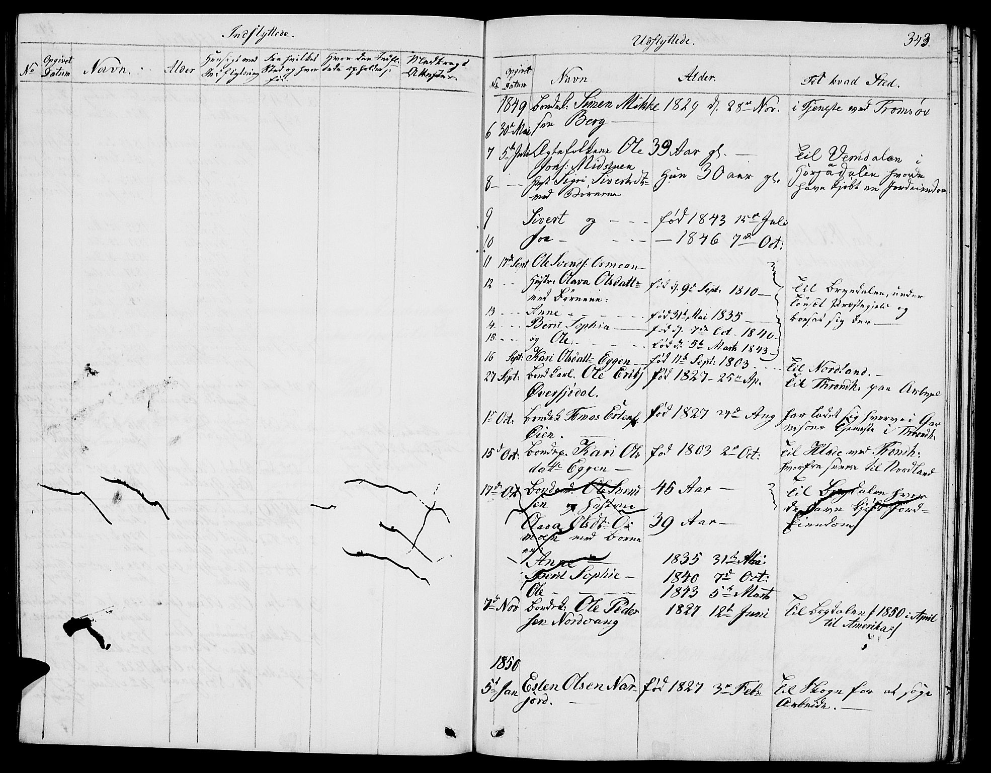 Tolga prestekontor, AV/SAH-PREST-062/L/L0004: Parish register (copy) no. 4, 1845-1887, p. 343