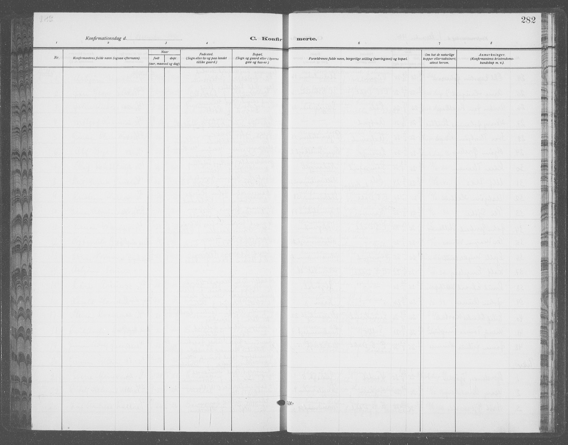 Ministerialprotokoller, klokkerbøker og fødselsregistre - Sør-Trøndelag, SAT/A-1456/601/L0099: Parish register (copy) no. 601C17, 1928-1941, p. 282