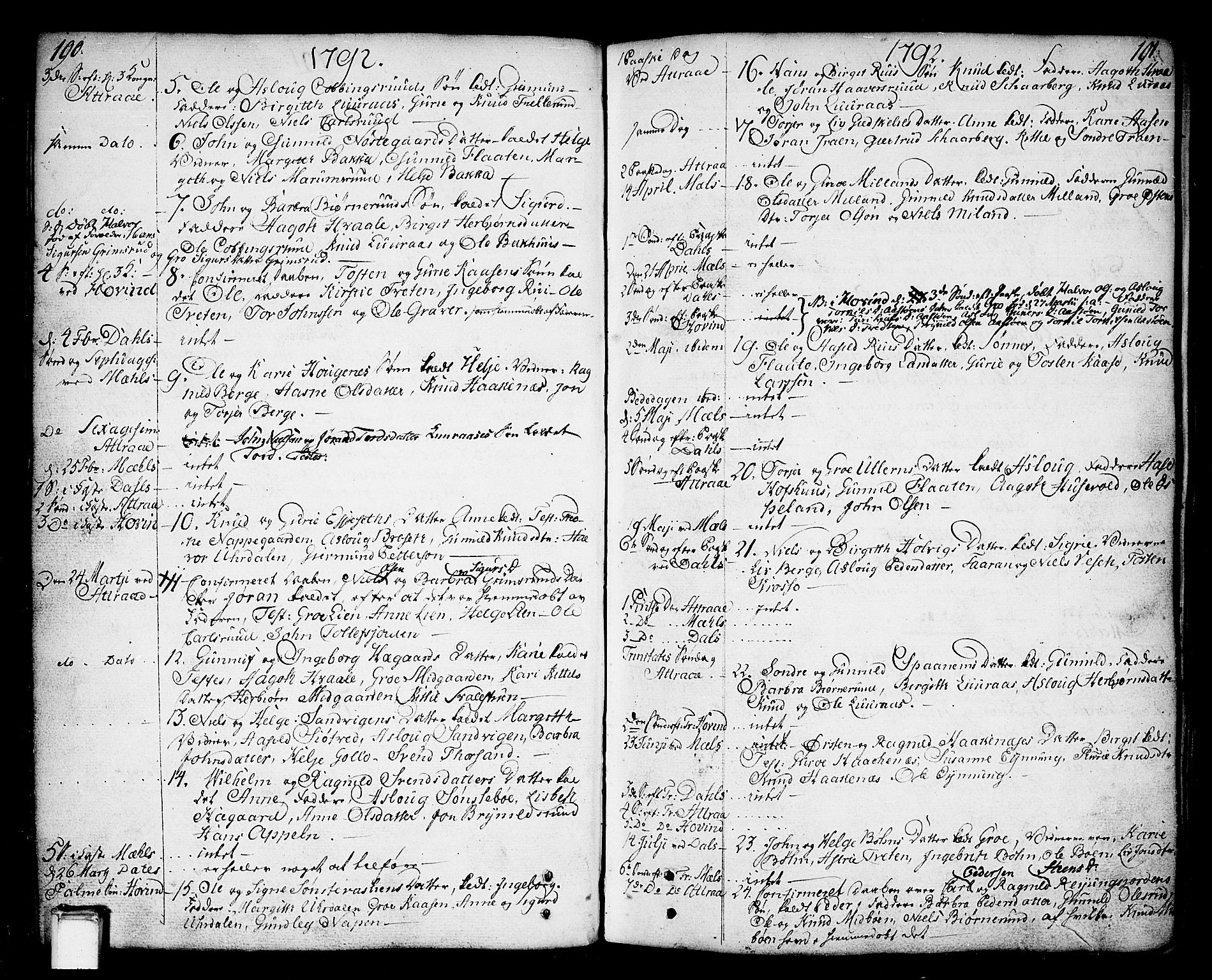 Tinn kirkebøker, SAKO/A-308/F/Fa/L0002: Parish register (official) no. I 2, 1757-1810, p. 190-191
