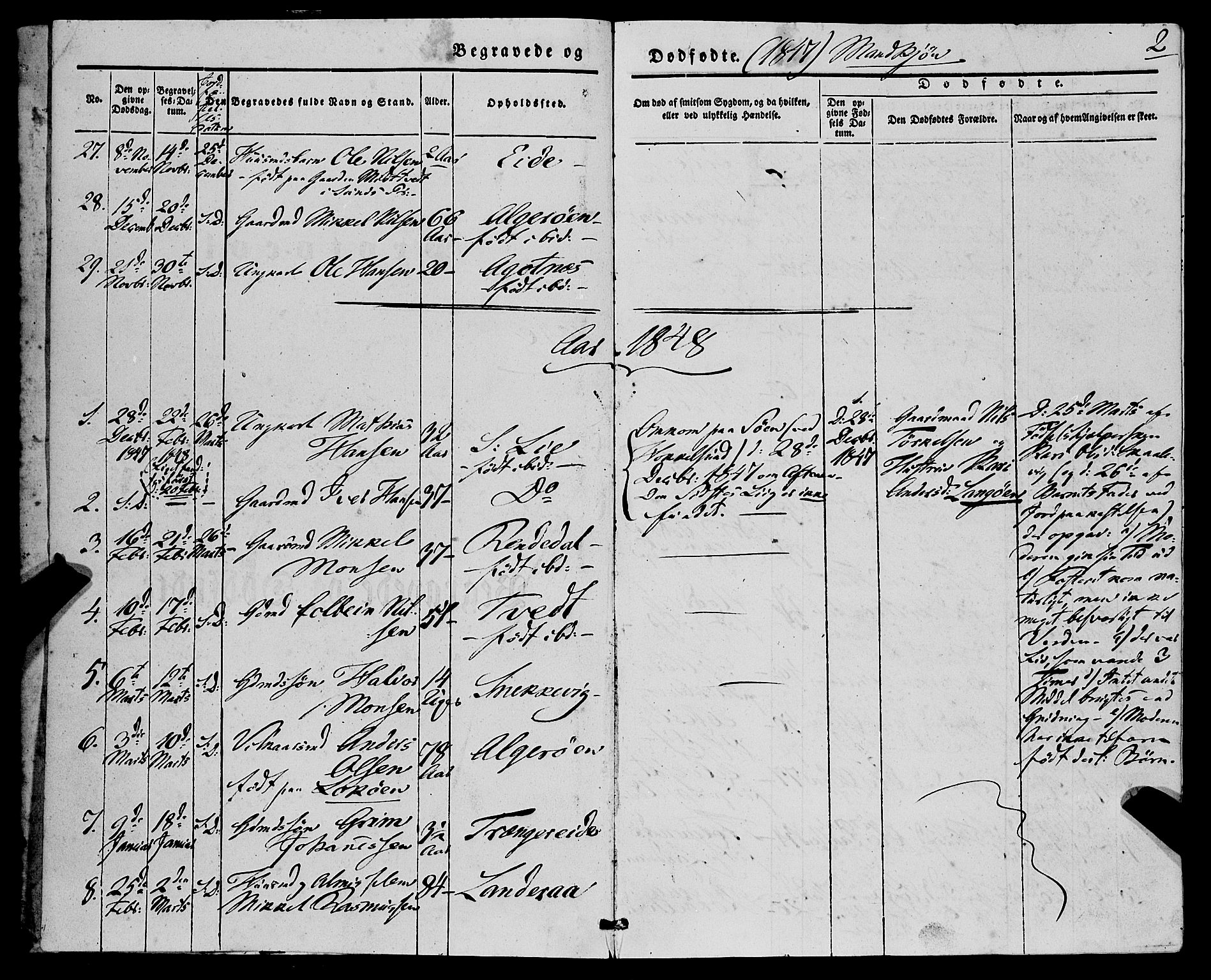 Fjell sokneprestembete, SAB/A-75301/H/Haa: Parish register (official) no. A 7, 1847-1877, p. 2