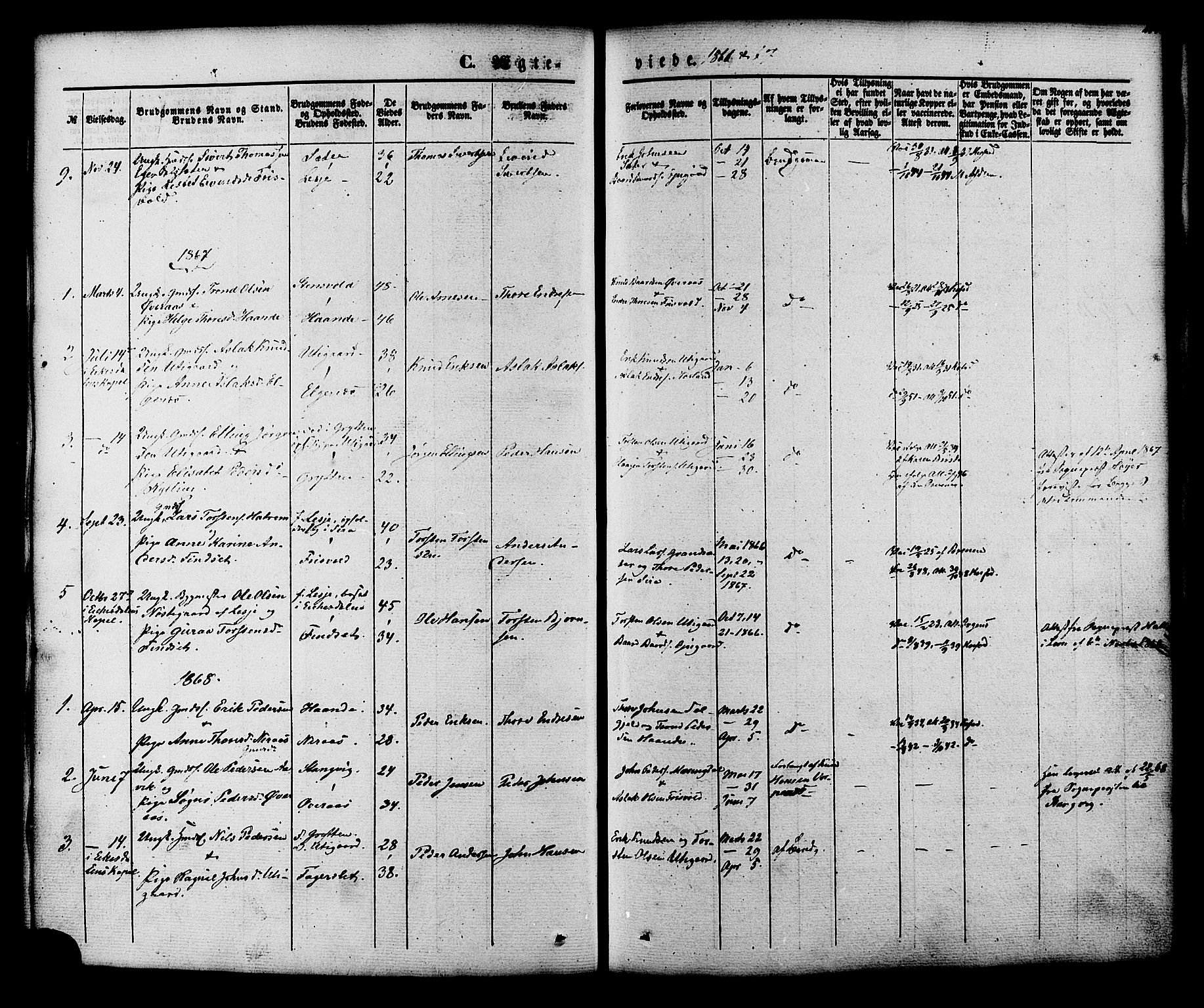 Ministerialprotokoller, klokkerbøker og fødselsregistre - Møre og Romsdal, AV/SAT-A-1454/552/L0637: Parish register (official) no. 552A01, 1845-1879, p. 214