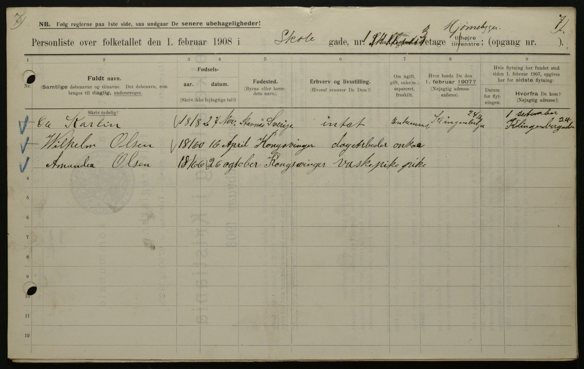 OBA, Municipal Census 1908 for Kristiania, 1908, p. 86562