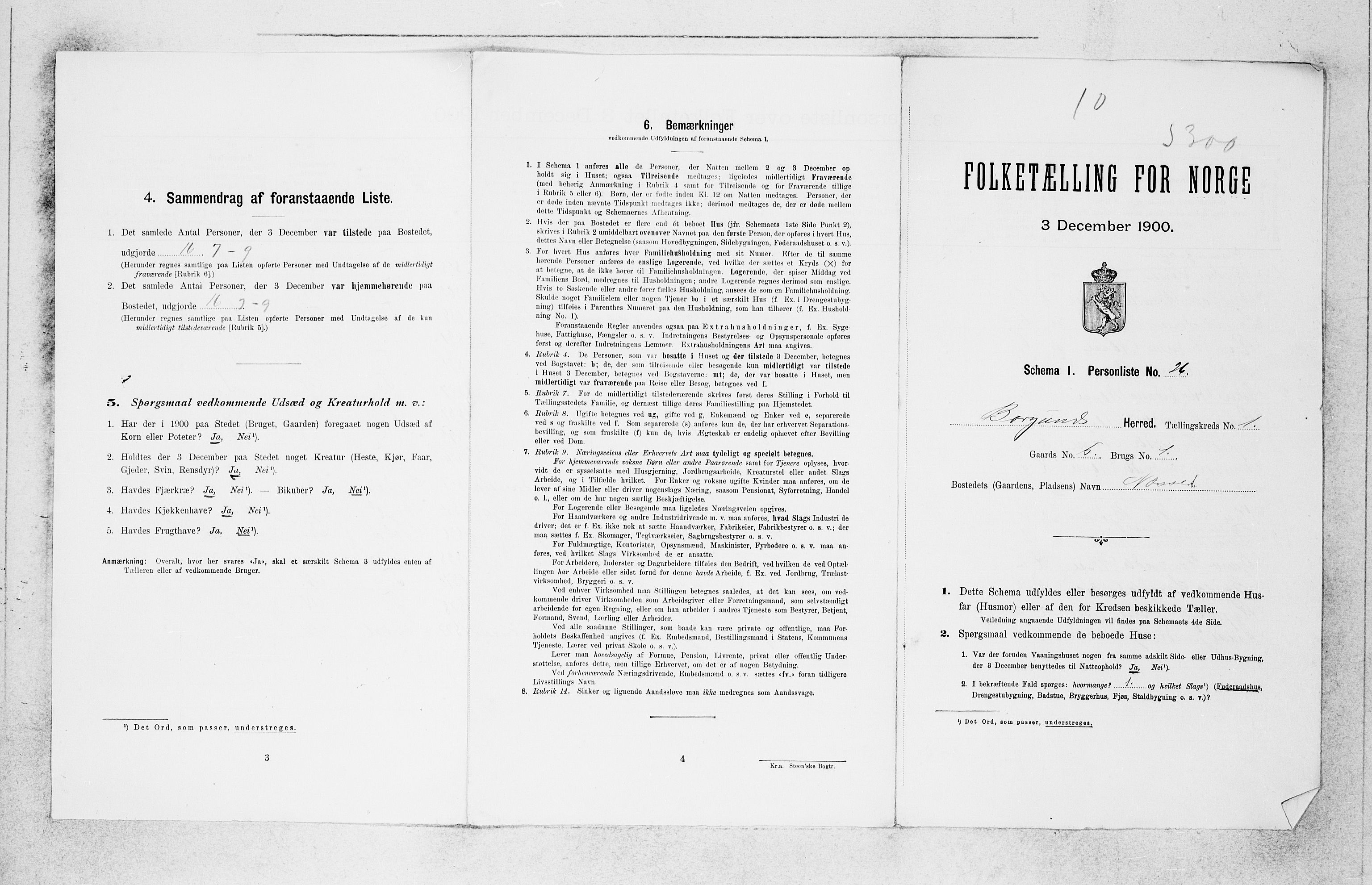 SAB, 1900 census for Borgund, 1900, p. 14