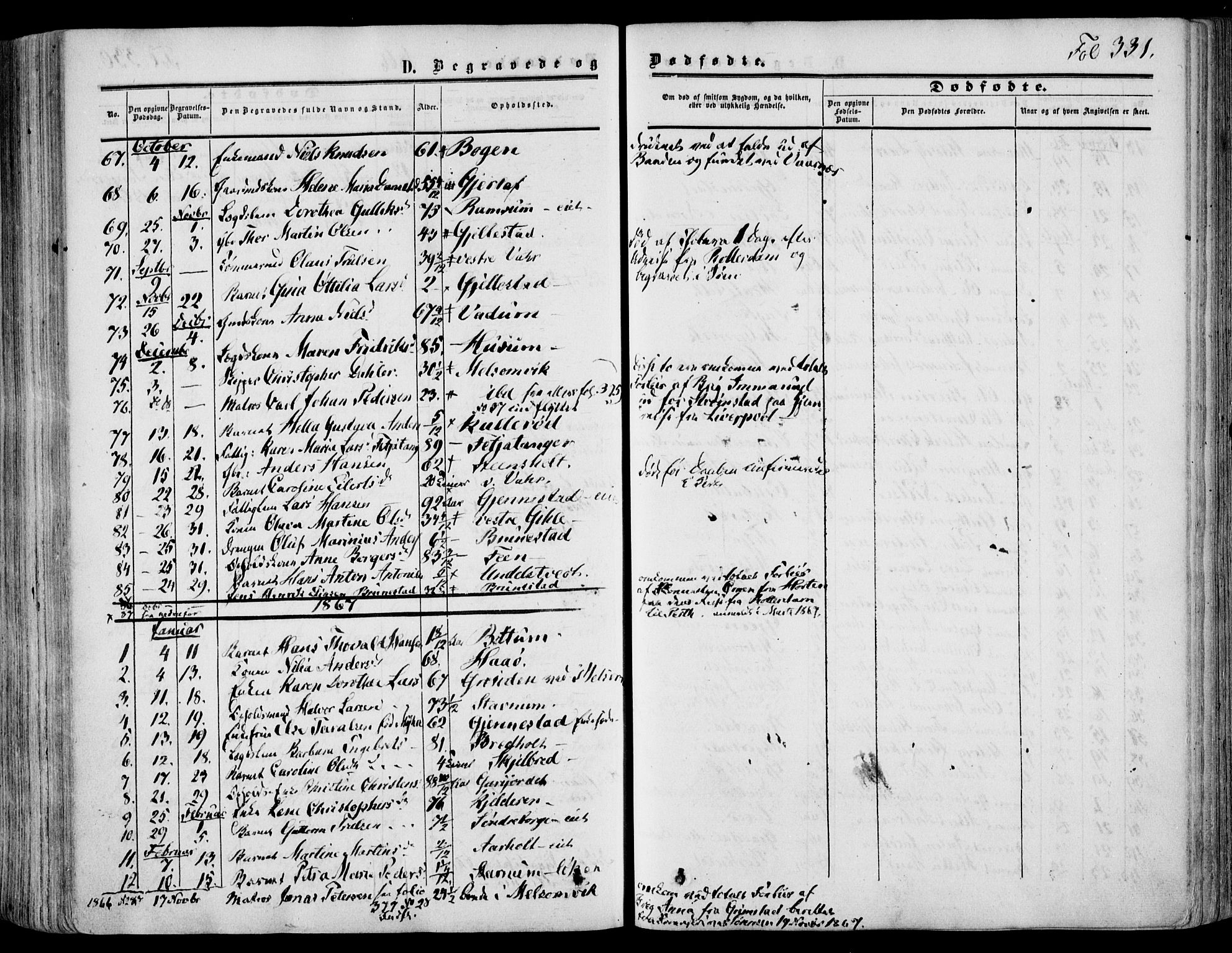 Stokke kirkebøker, AV/SAKO-A-320/F/Fa/L0008: Parish register (official) no. I 8, 1858-1871, p. 331