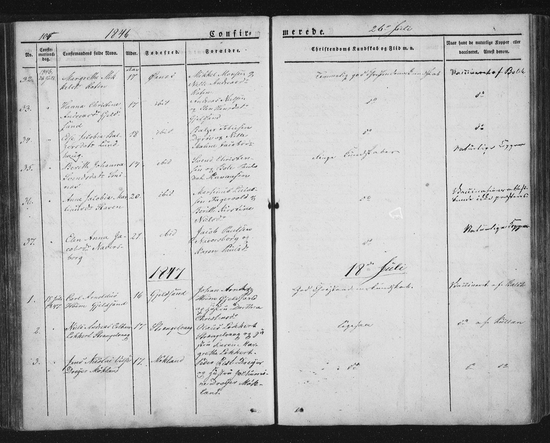 Ministerialprotokoller, klokkerbøker og fødselsregistre - Nordland, AV/SAT-A-1459/893/L1332: Parish register (official) no. 893A05, 1841-1858, p. 104