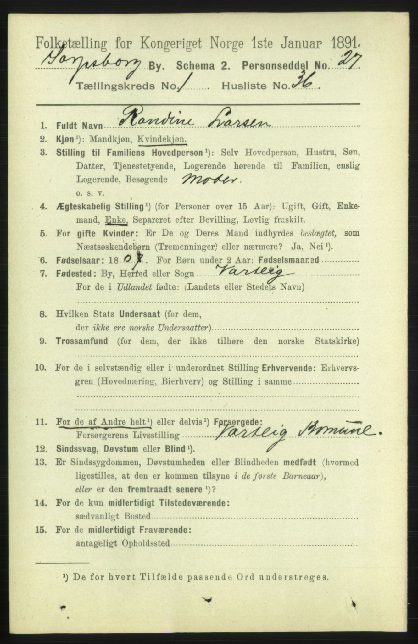 RA, 1891 census for 0102 Sarpsborg, 1891, p. 550