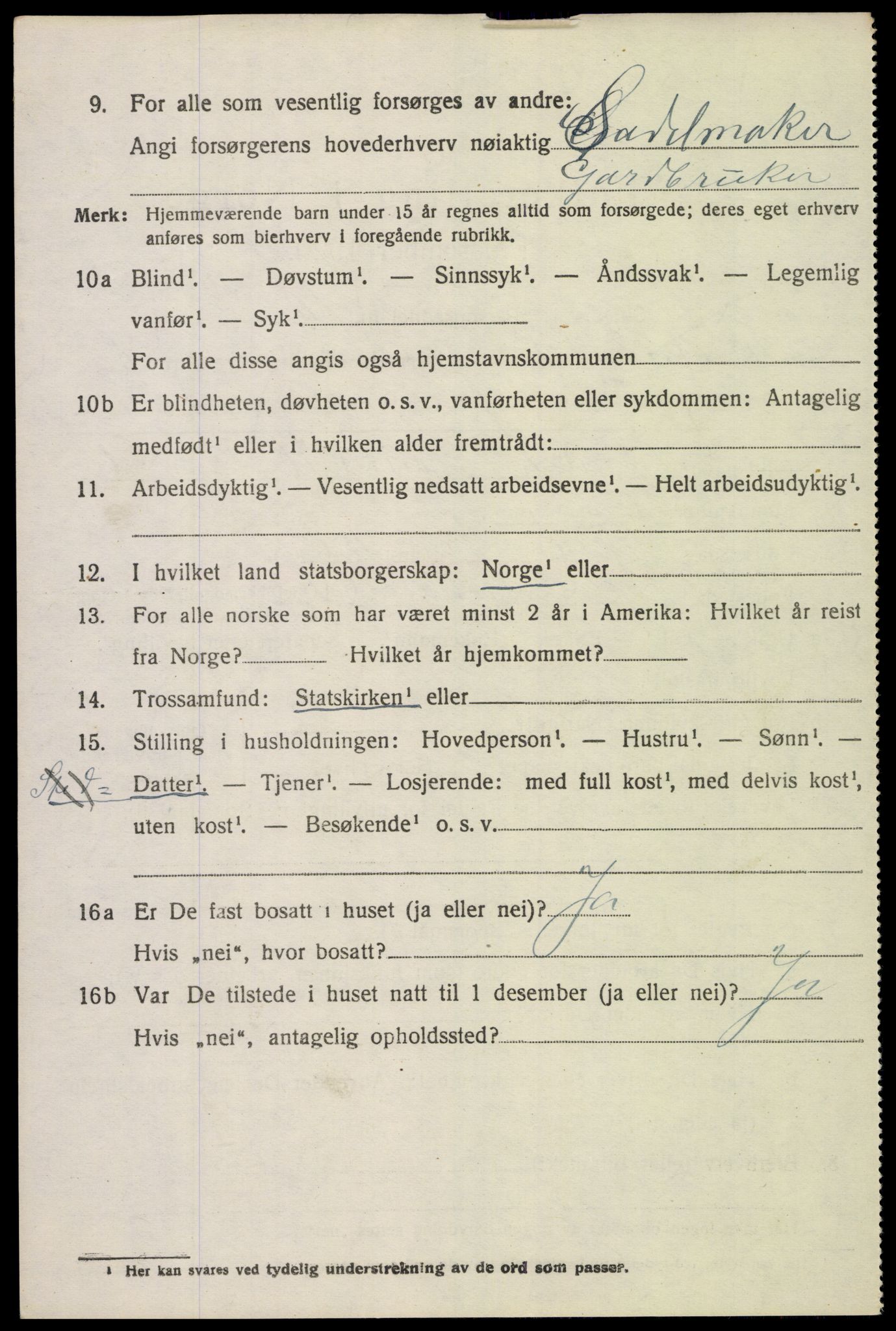 SAK, 1920 census for Sør-Audnedal, 1920, p. 3454