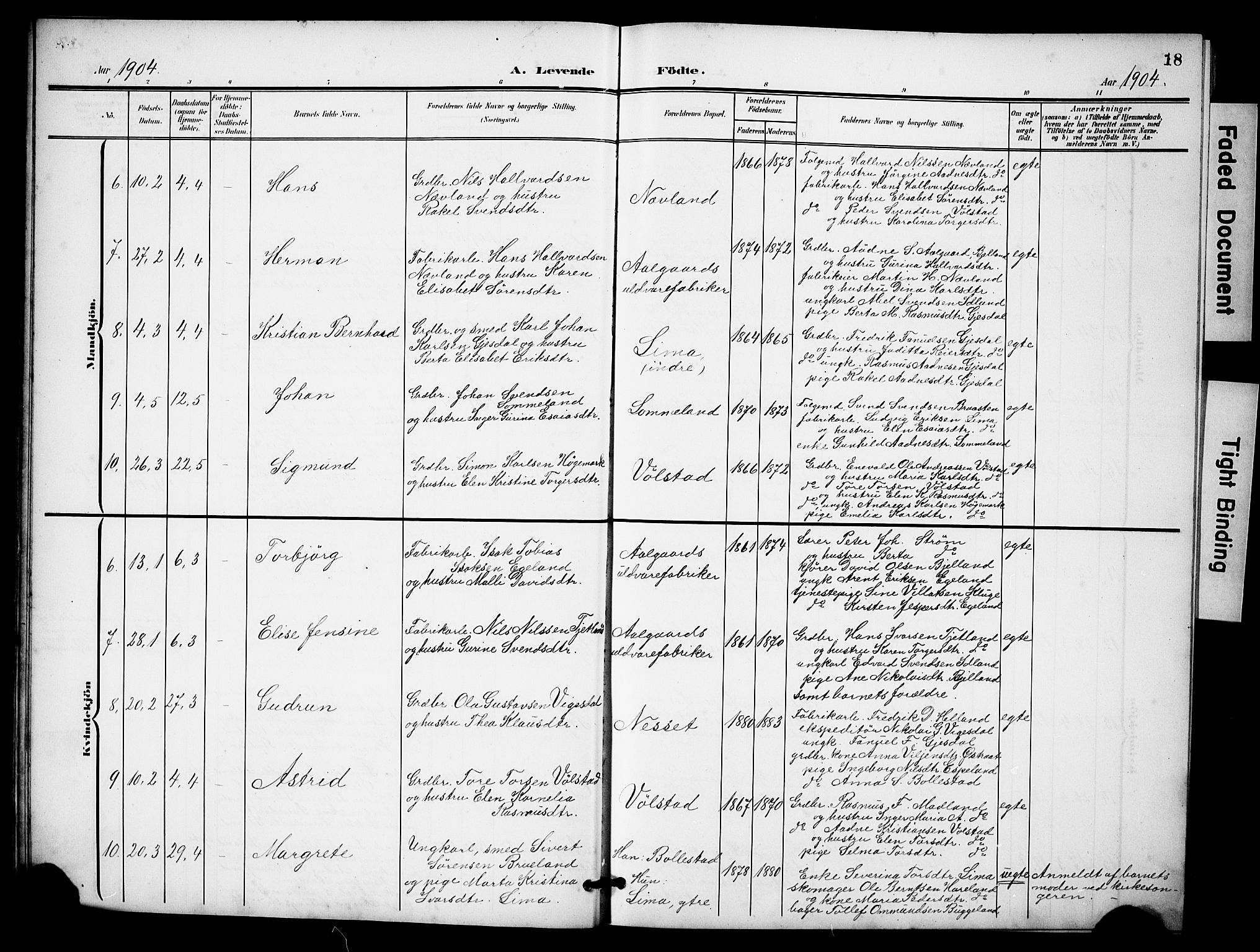 Lye sokneprestkontor, AV/SAST-A-101794/001/30BB/L0009: Parish register (copy) no. B 9, 1902-1923, p. 18