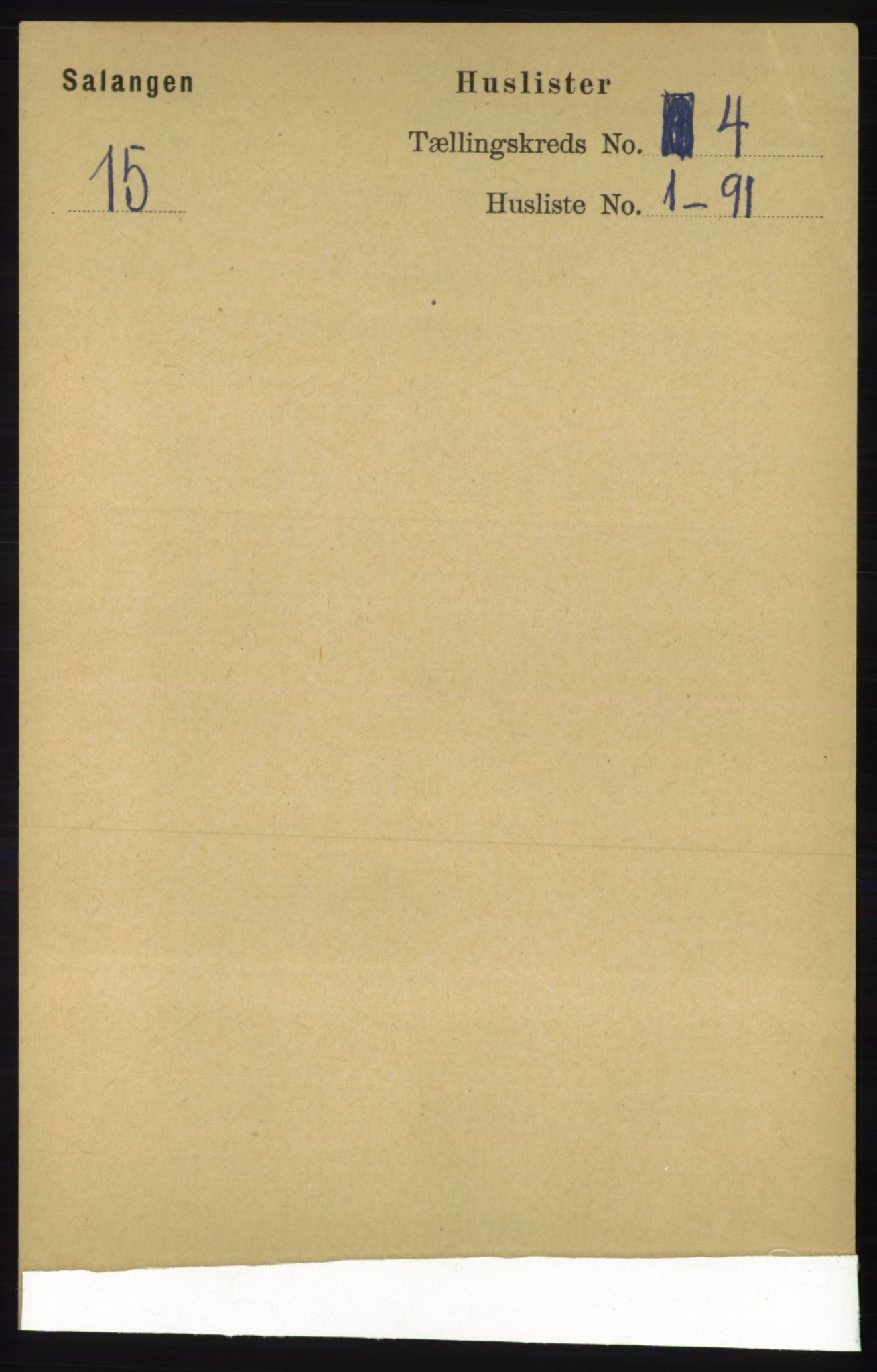 RA, 1891 census for 1921 Salangen, 1891, p. 1736