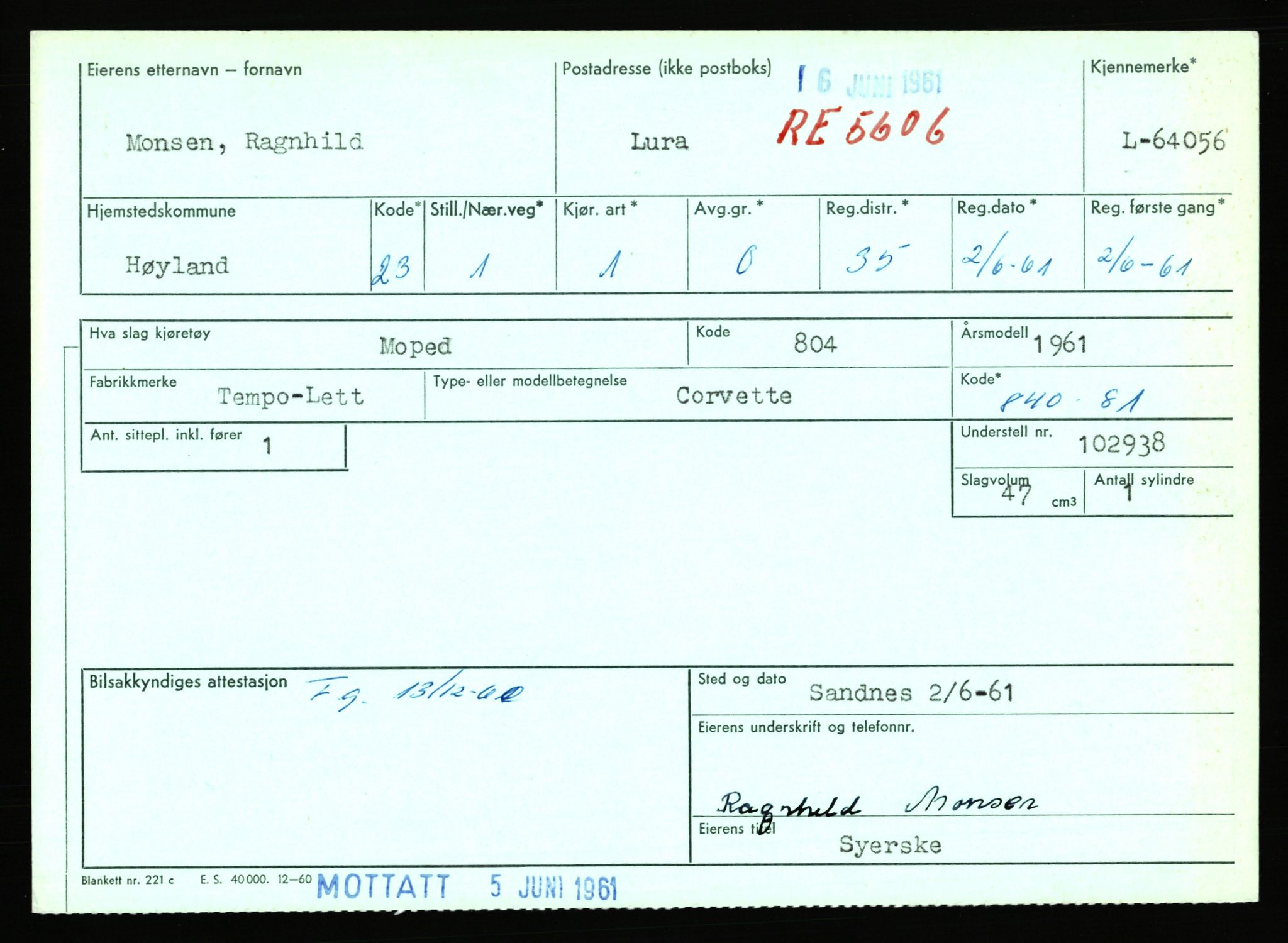 Stavanger trafikkstasjon, AV/SAST-A-101942/0/F/L0064: L-63800 - L-65399, 1930-1971, p. 450