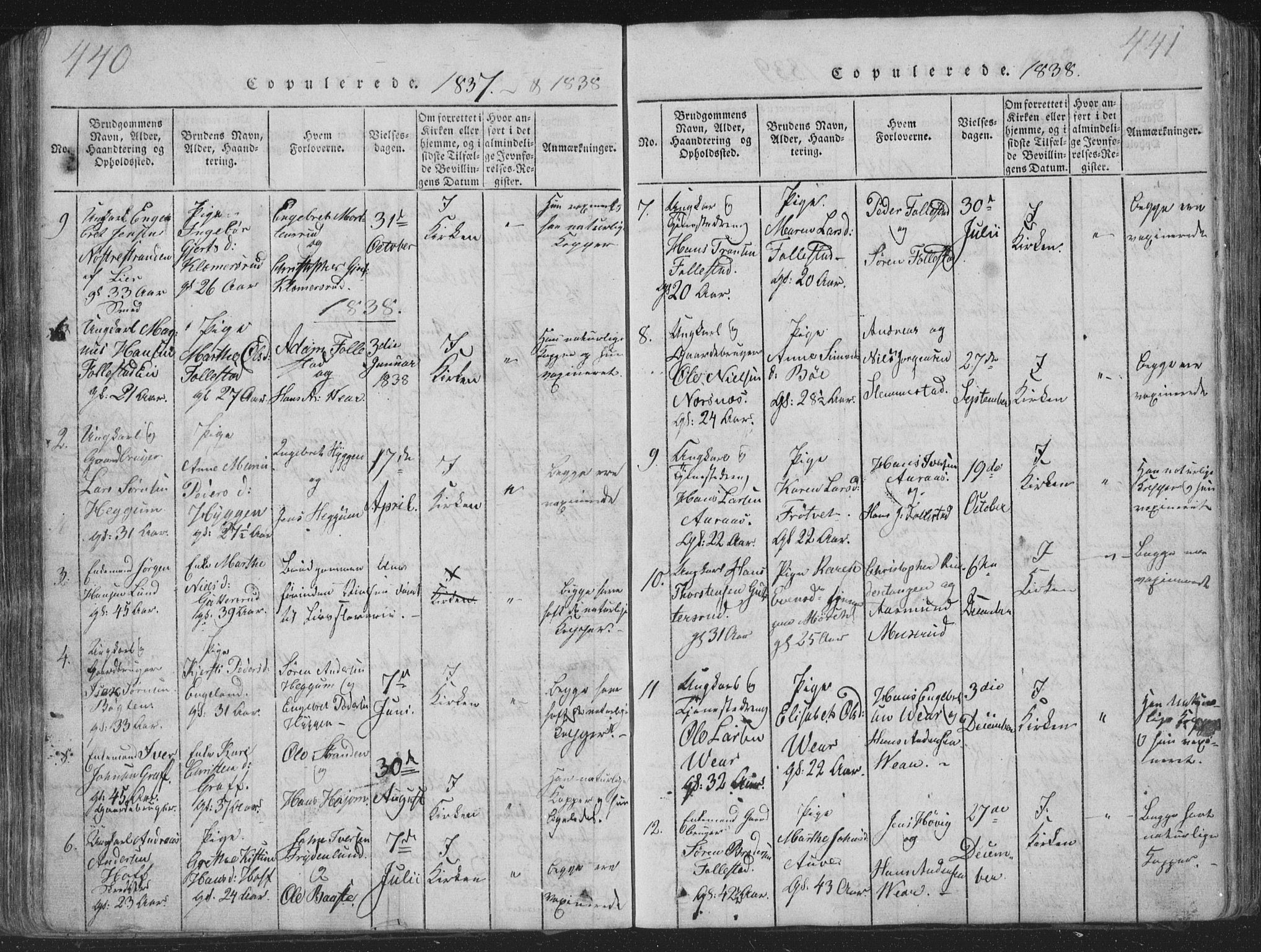 Røyken kirkebøker, SAKO/A-241/G/Ga/L0003: Parish register (copy) no. 3, 1814-1856, p. 440-441