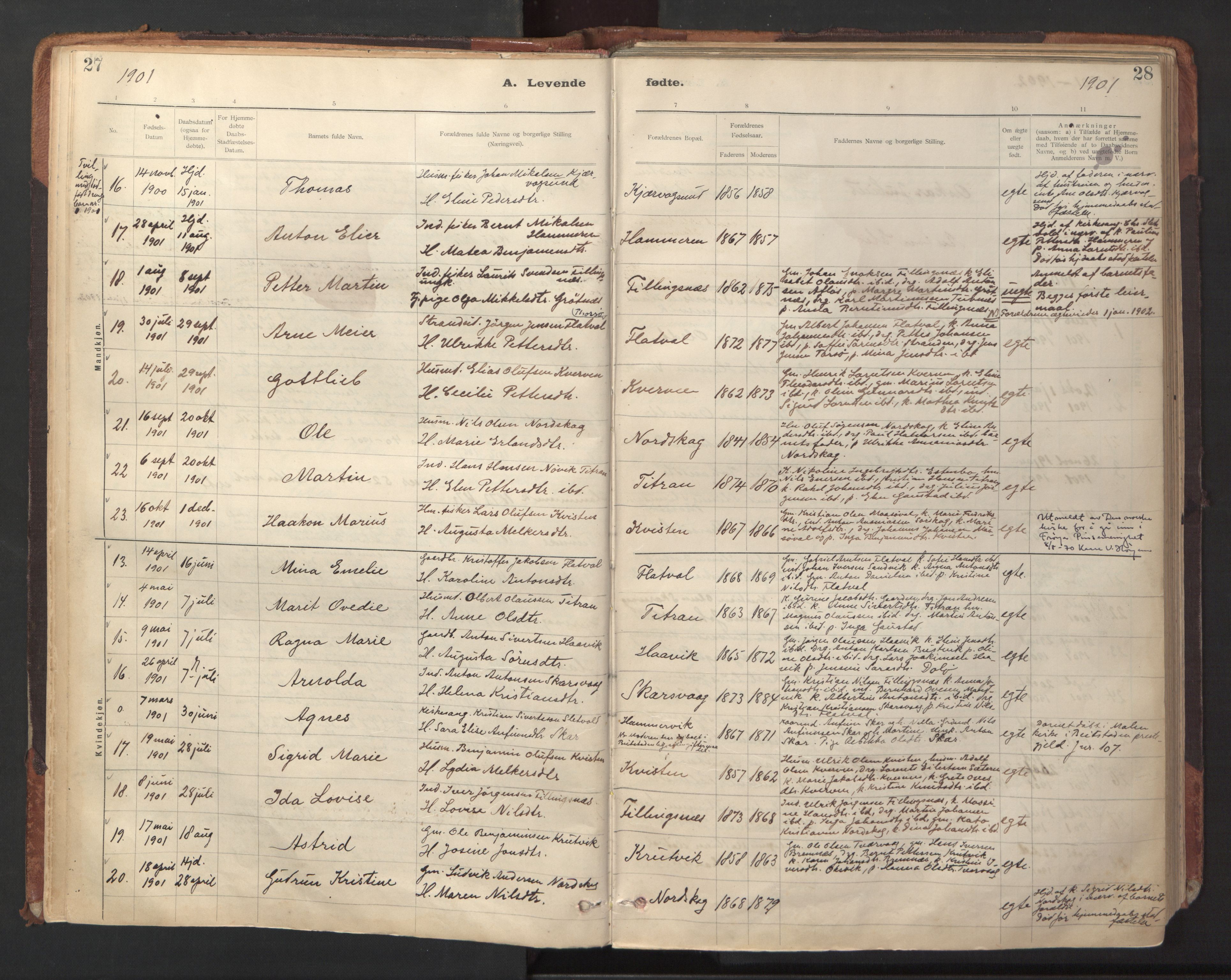 Ministerialprotokoller, klokkerbøker og fødselsregistre - Sør-Trøndelag, SAT/A-1456/641/L0596: Parish register (official) no. 641A02, 1898-1915, p. 27-28