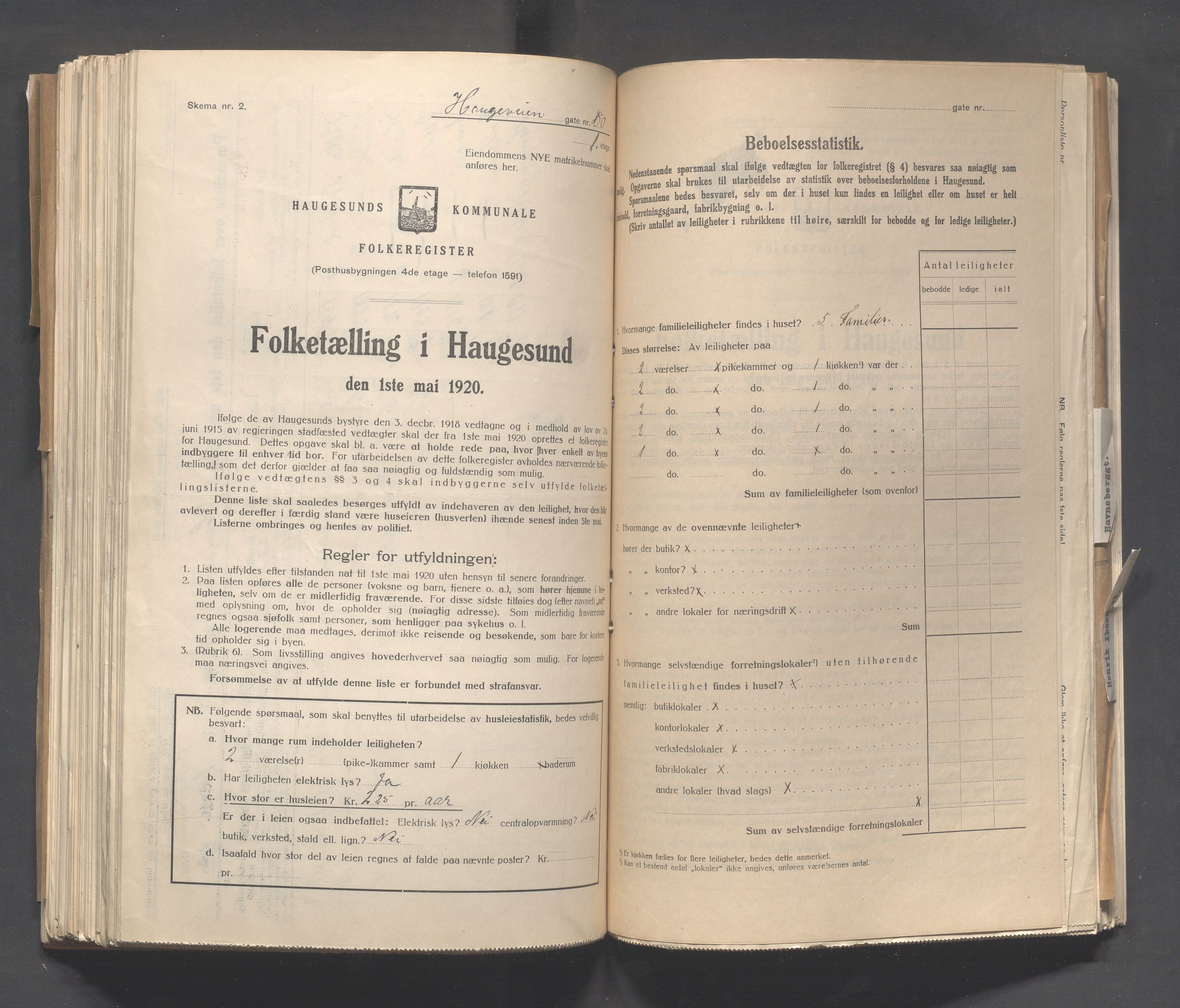 IKAR, Local census 1.5.1920 for Haugesund, 1920, p. 1368