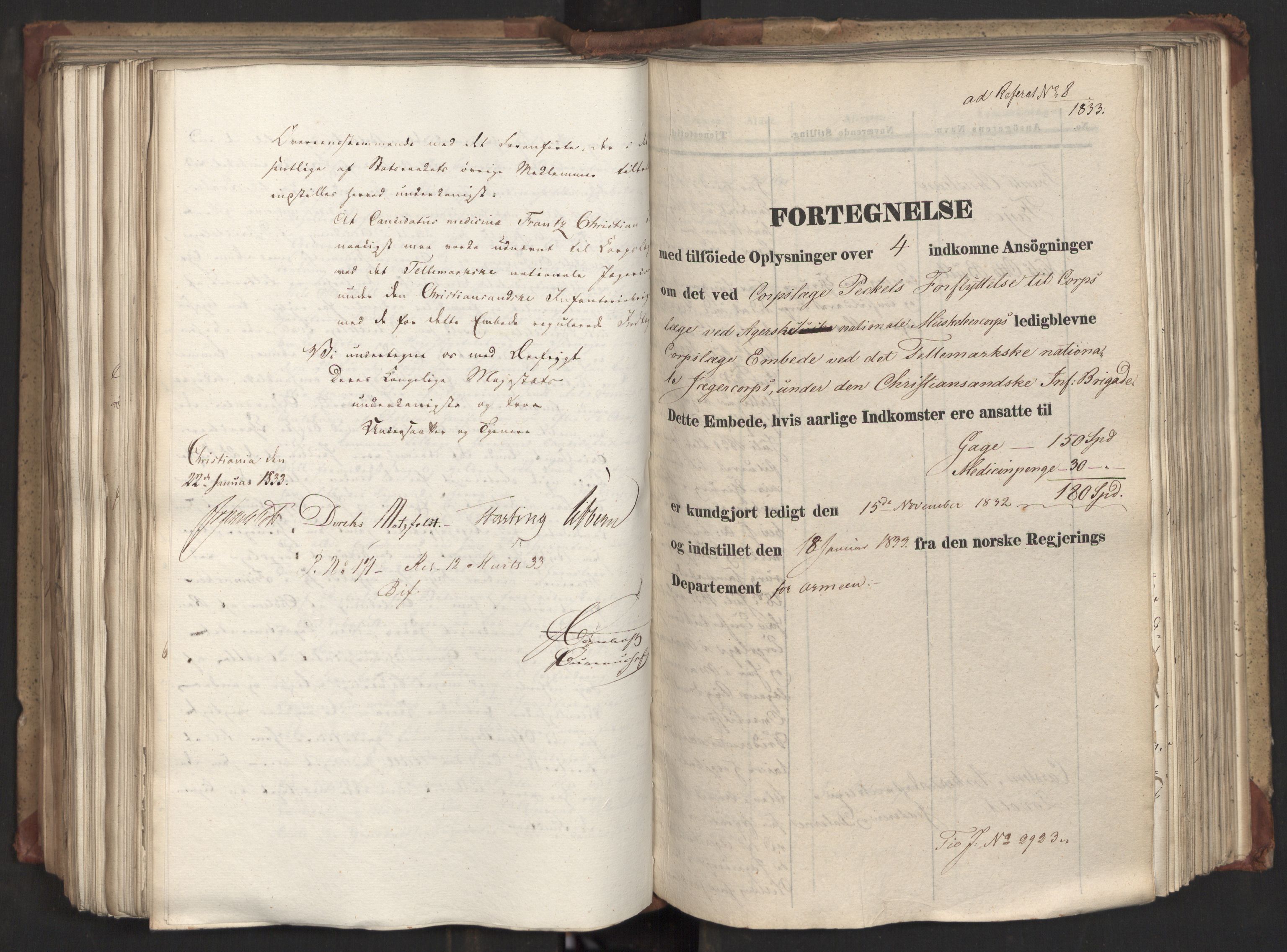 Statsrådsavdelingen i Stockholm, RA/S-1003/D/Da/L0082: Regjeringsinnstillinger nr. 2858-2979, 1833, p. 376