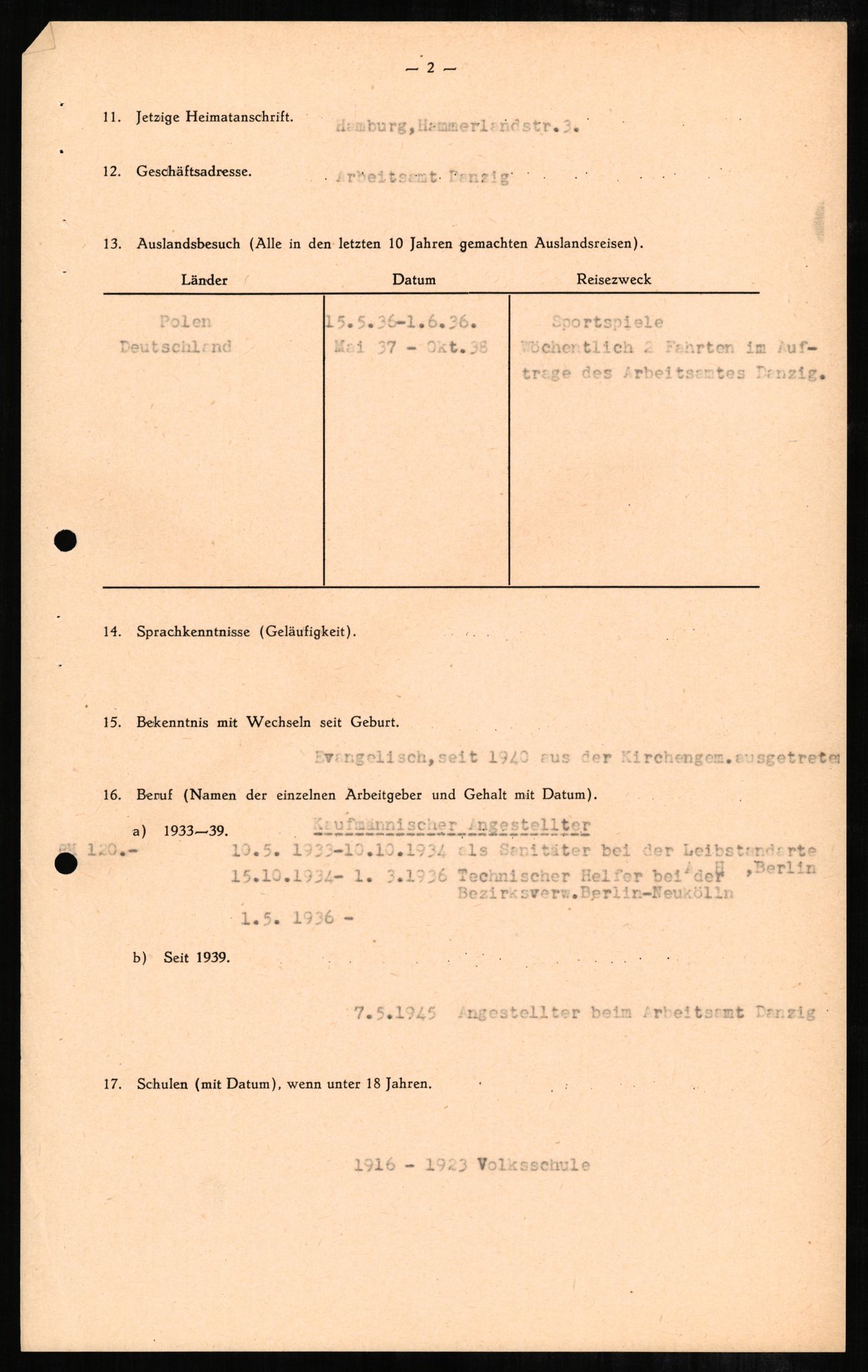 Forsvaret, Forsvarets overkommando II, AV/RA-RAFA-3915/D/Db/L0001: CI Questionaires. Tyske okkupasjonsstyrker i Norge. Tyskere., 1945-1946, p. 561