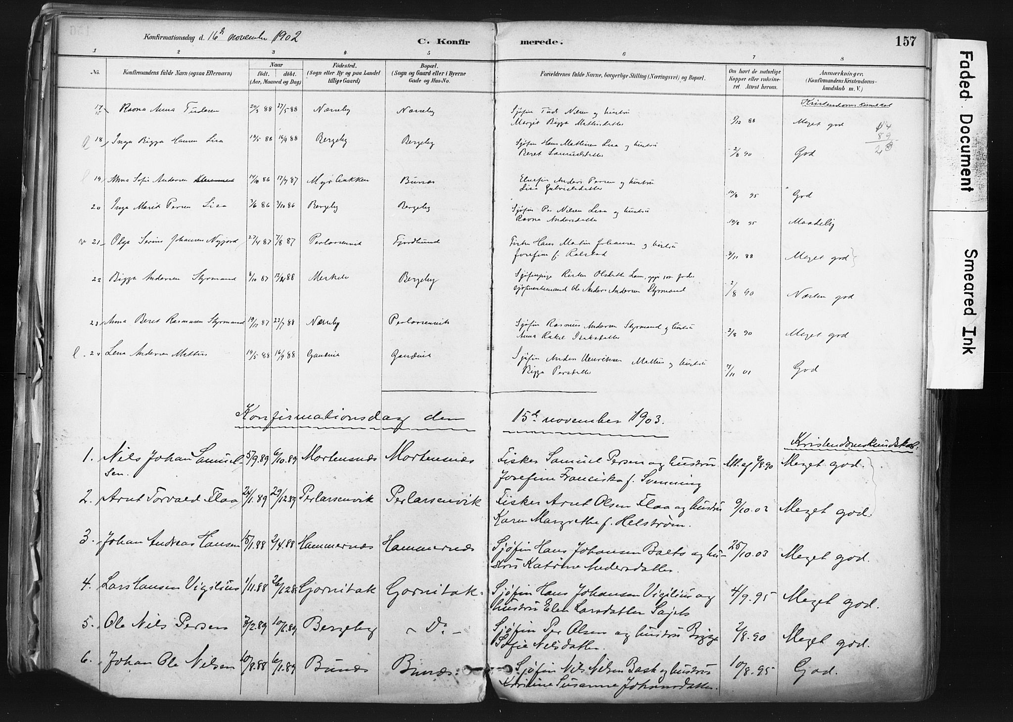 Nesseby sokneprestkontor, SATØ/S-1330/H/Ha/L0006kirke: Parish register (official) no. 6, 1885-1985, p. 157