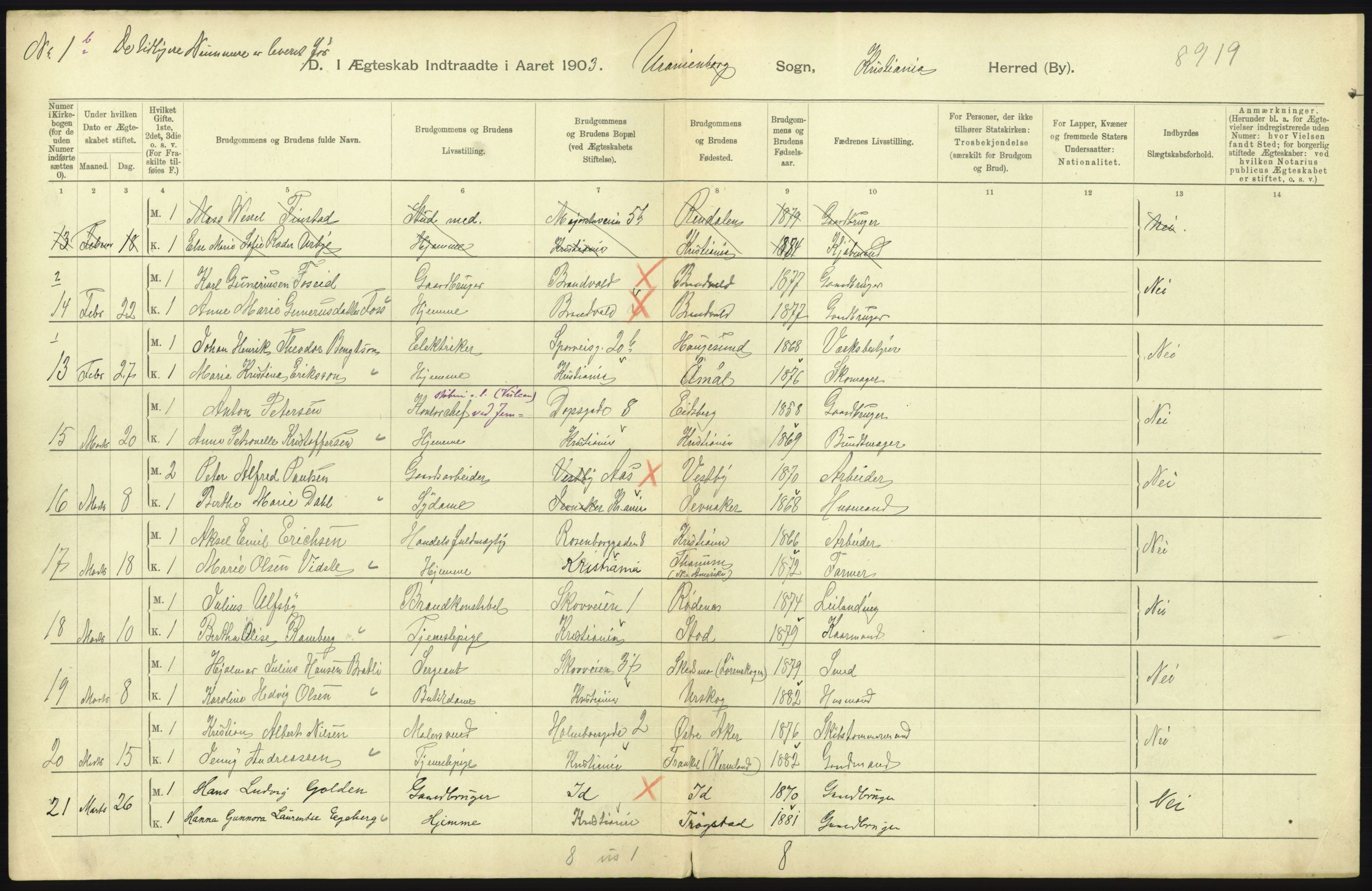 Statistisk sentralbyrå, Sosiodemografiske emner, Befolkning, AV/RA-S-2228/D/Df/Dfa/Dfaa/L0004: Kristiania: Gifte, døde, 1903, p. 667