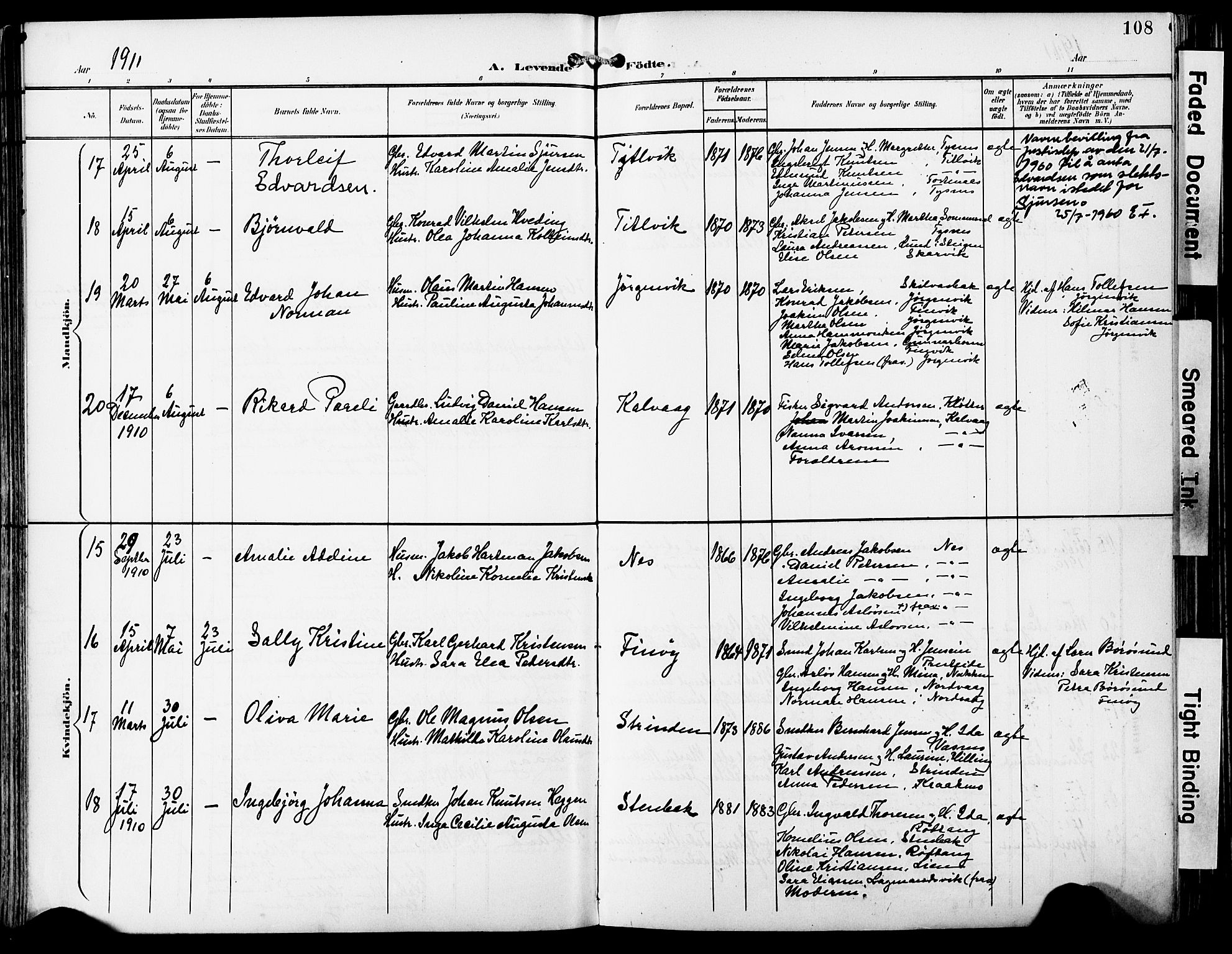 Ministerialprotokoller, klokkerbøker og fødselsregistre - Nordland, AV/SAT-A-1459/859/L0848: Parish register (official) no. 859A08, 1900-1912, p. 108