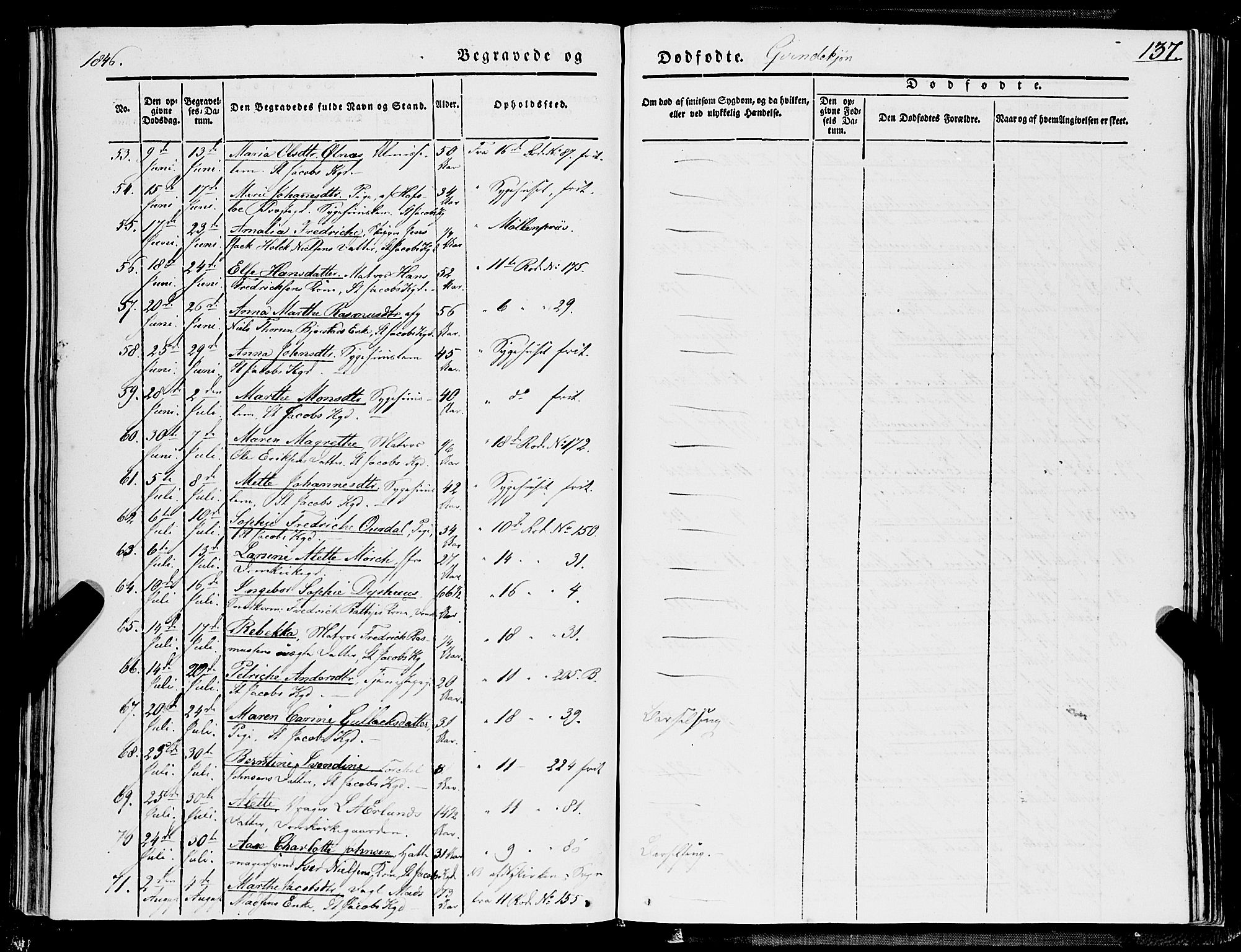 Domkirken sokneprestembete, AV/SAB-A-74801/H/Haa/L0040: Parish register (official) no. E 1, 1841-1853, p. 137