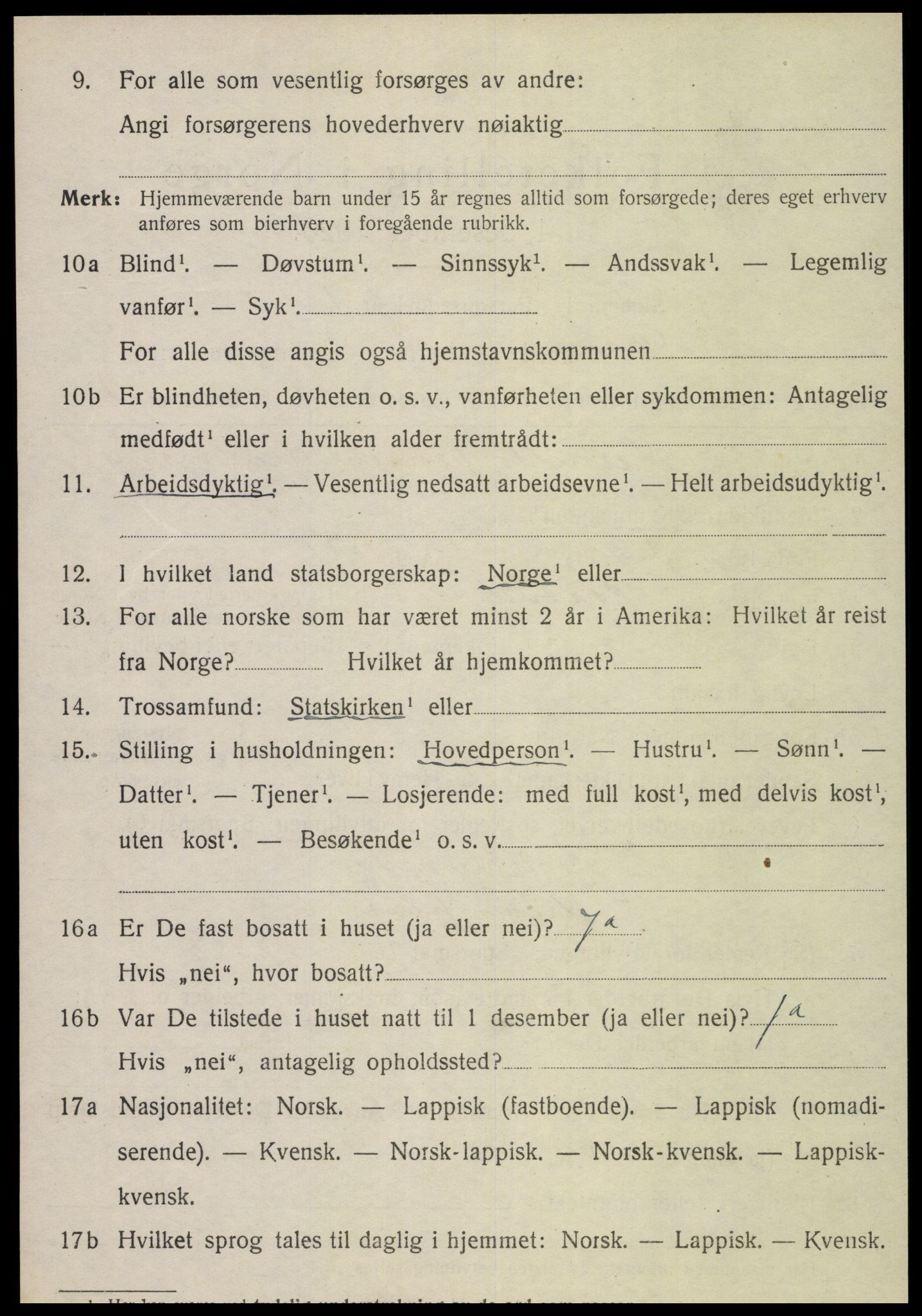 SAT, 1920 census for Grong, 1920, p. 5182