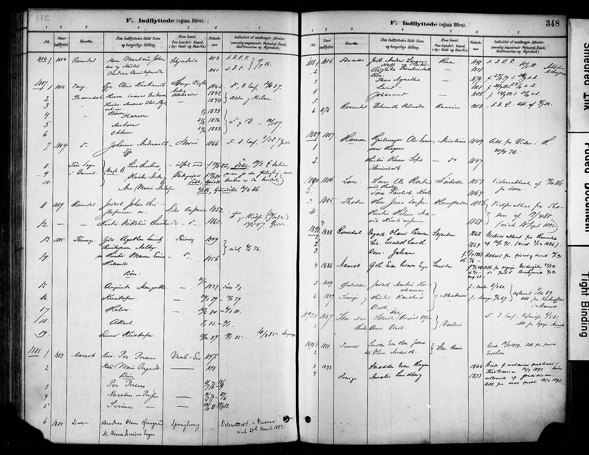 Stange prestekontor, SAH/PREST-002/K/L0017: Parish register (official) no. 17, 1880-1893, p. 348