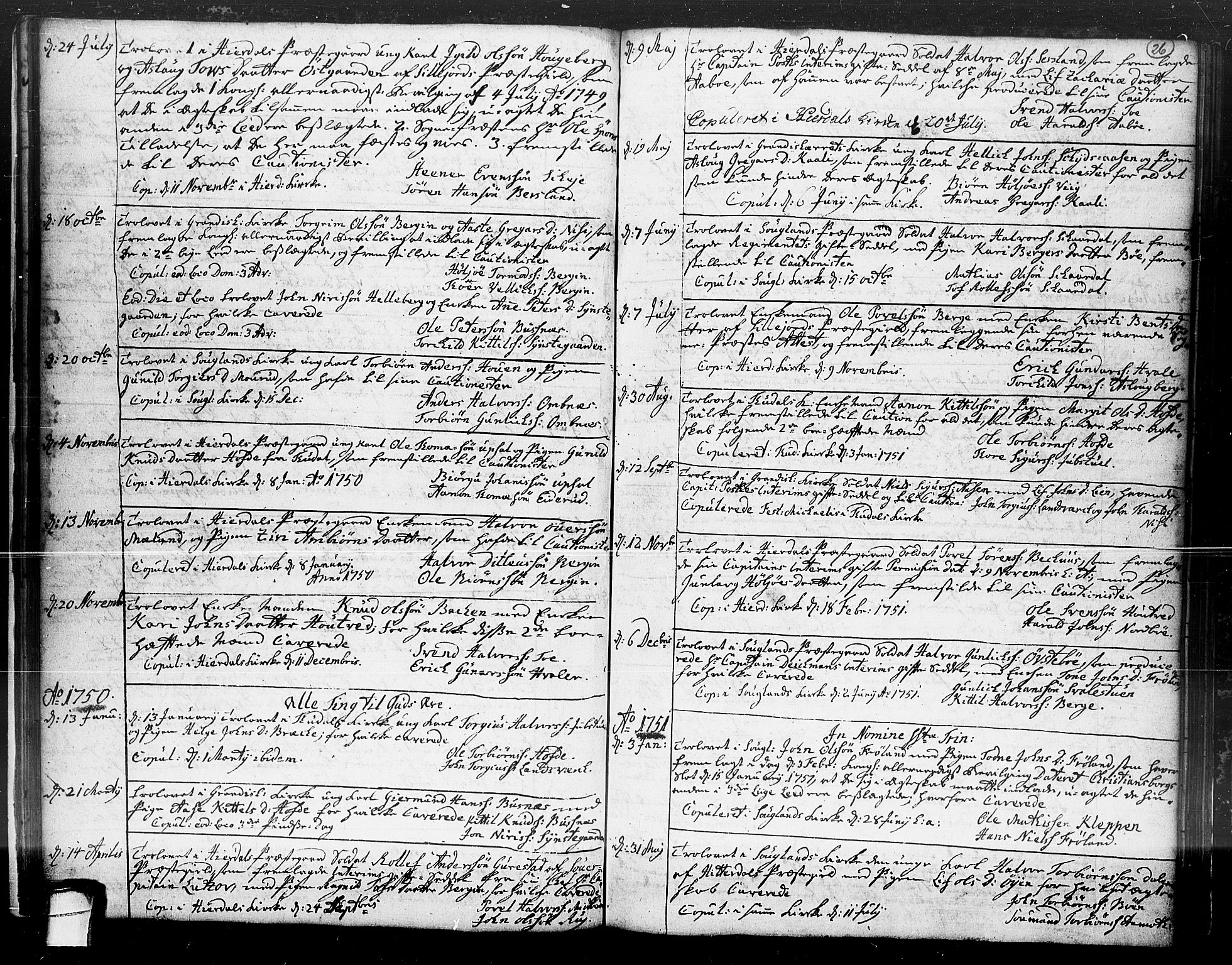Hjartdal kirkebøker, SAKO/A-270/F/Fa/L0004: Parish register (official) no. I 4, 1727-1795, p. 26