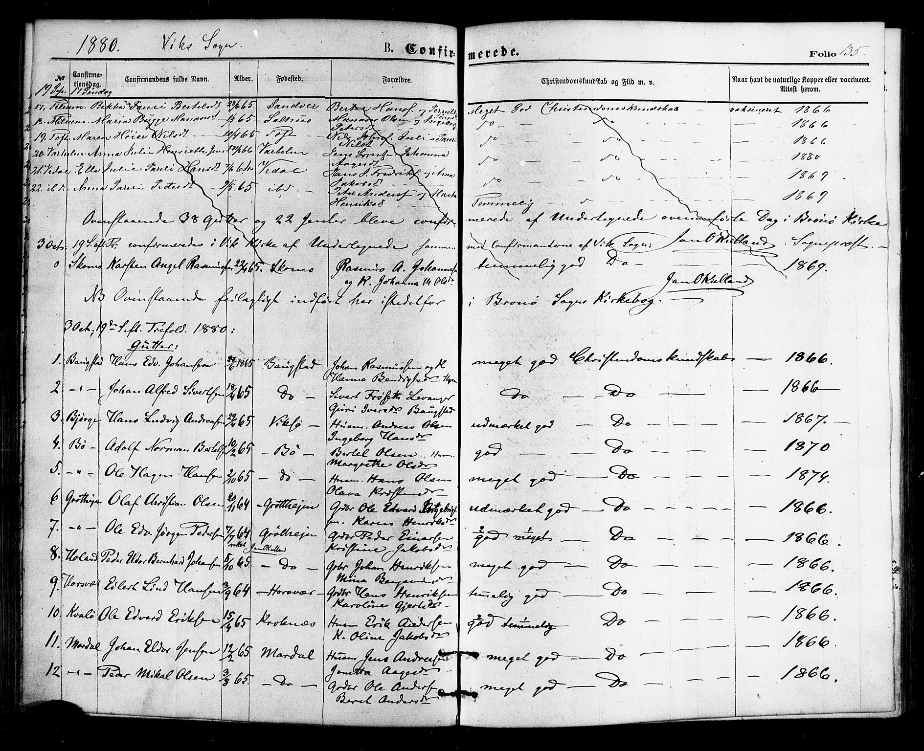 Ministerialprotokoller, klokkerbøker og fødselsregistre - Nordland, AV/SAT-A-1459/812/L0177: Parish register (official) no. 812A06, 1875-1885, p. 135