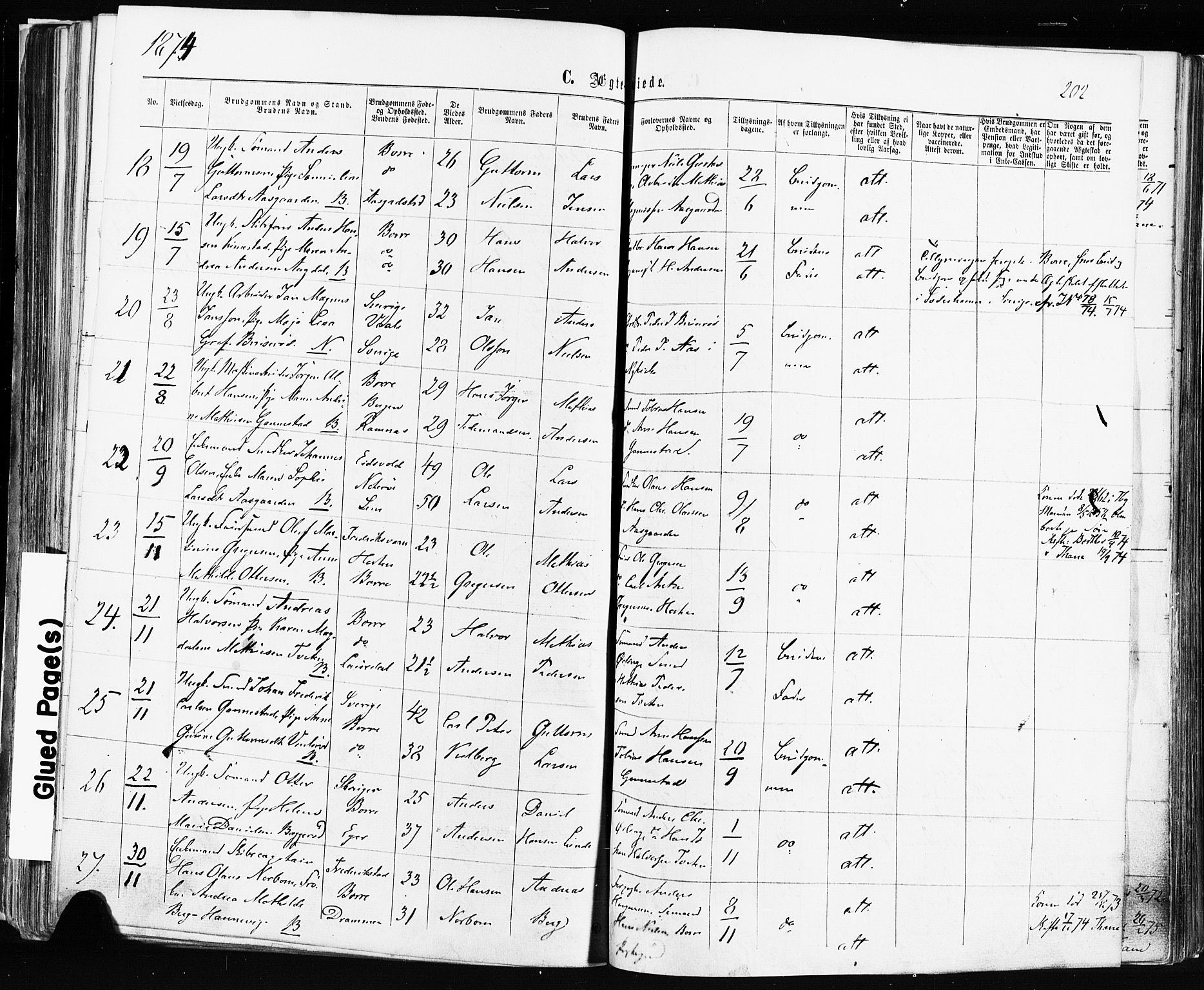Borre kirkebøker, SAKO/A-338/F/Fa/L0008: Parish register (official) no. I 8, 1868-1877, p. 202