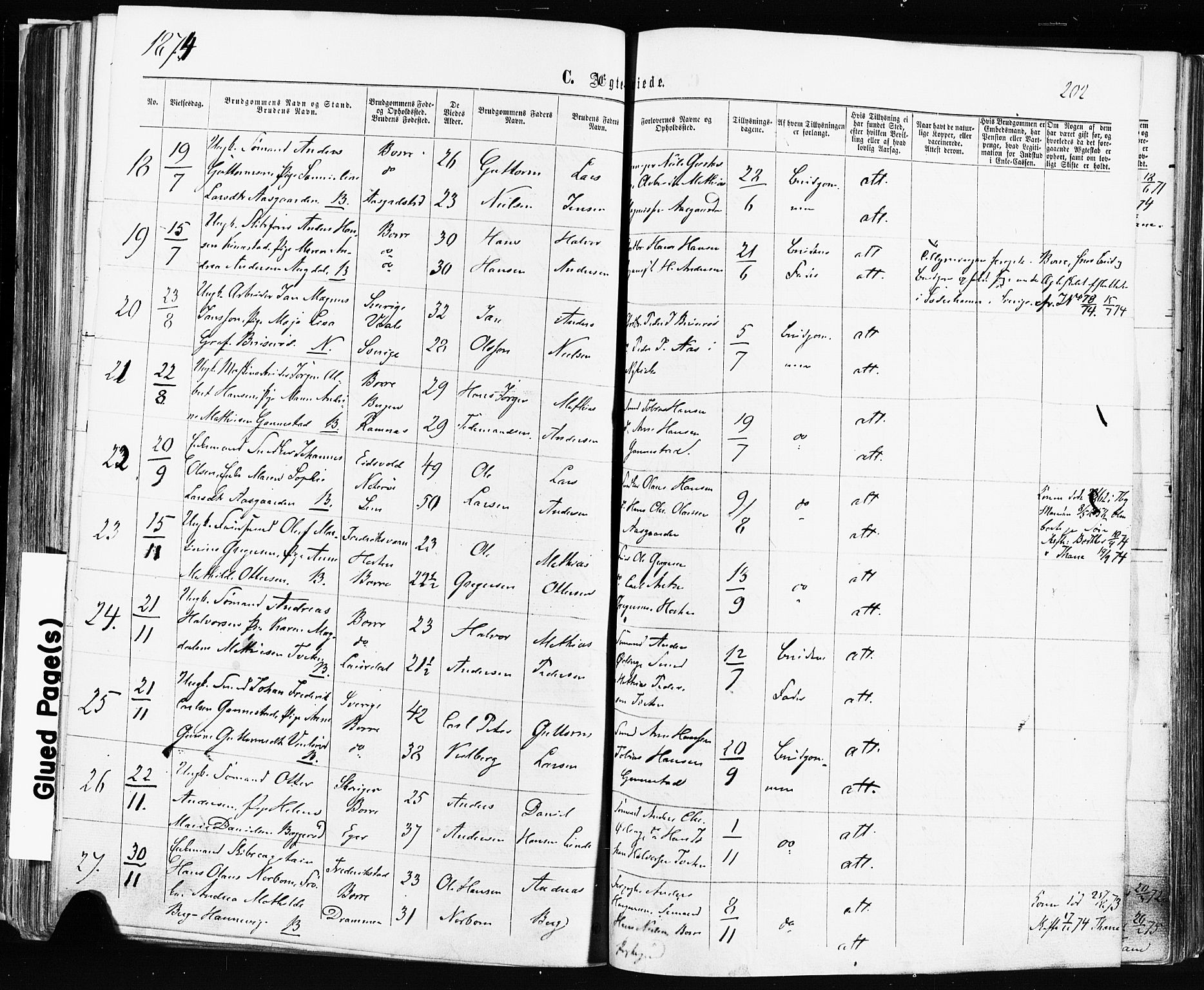 Borre kirkebøker, AV/SAKO-A-338/F/Fa/L0008: Parish register (official) no. I 8, 1868-1877, p. 202