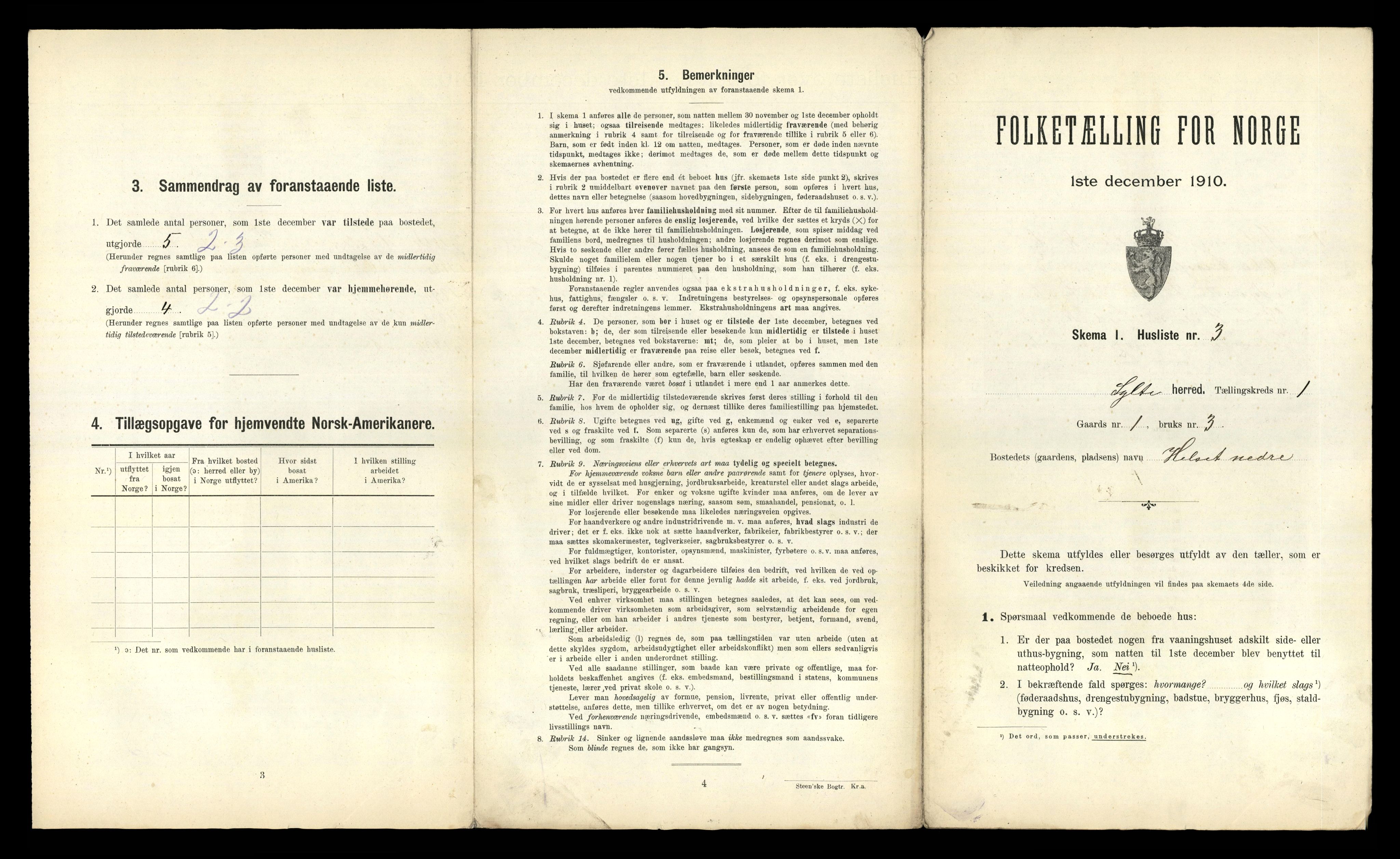 RA, 1910 census for Sylte, 1910, p. 24