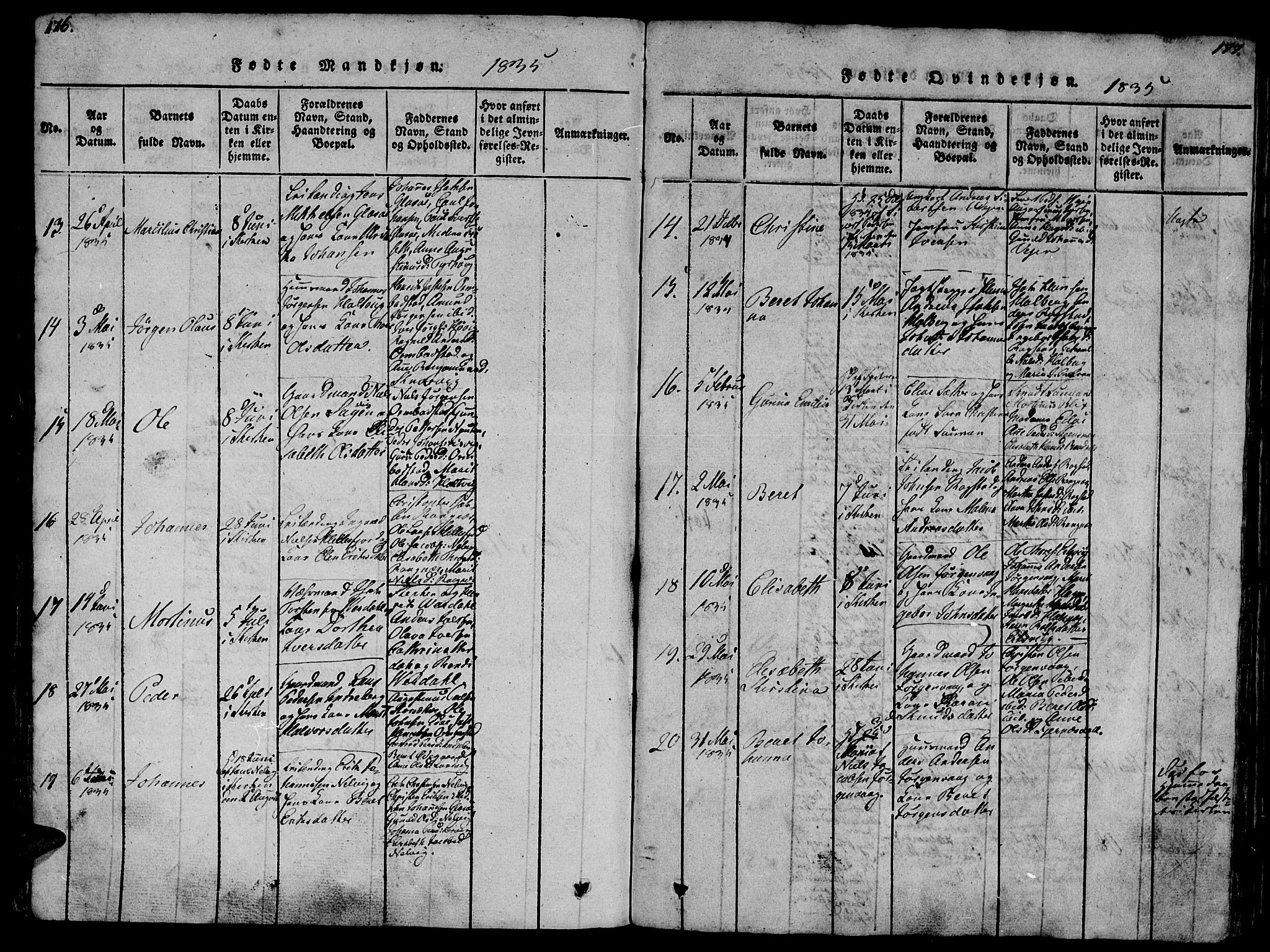 Ministerialprotokoller, klokkerbøker og fødselsregistre - Møre og Romsdal, AV/SAT-A-1454/581/L0933: Parish register (official) no. 581A03 /1, 1819-1836, p. 176-177